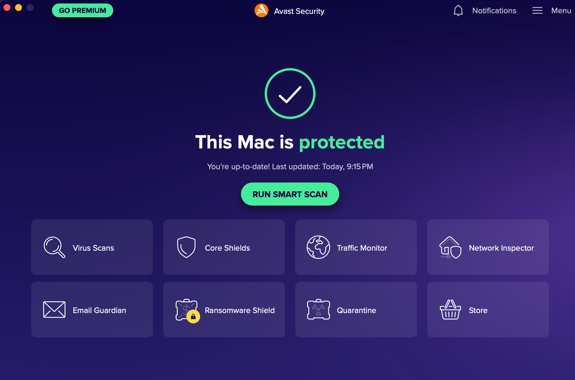 در حال اجرا Avast در Mac