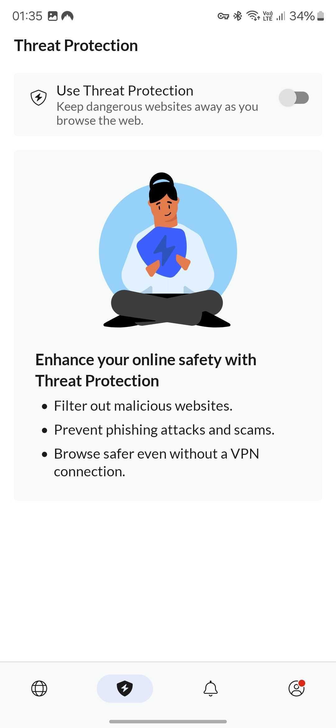 تصویر NordVPN در تلفن Android