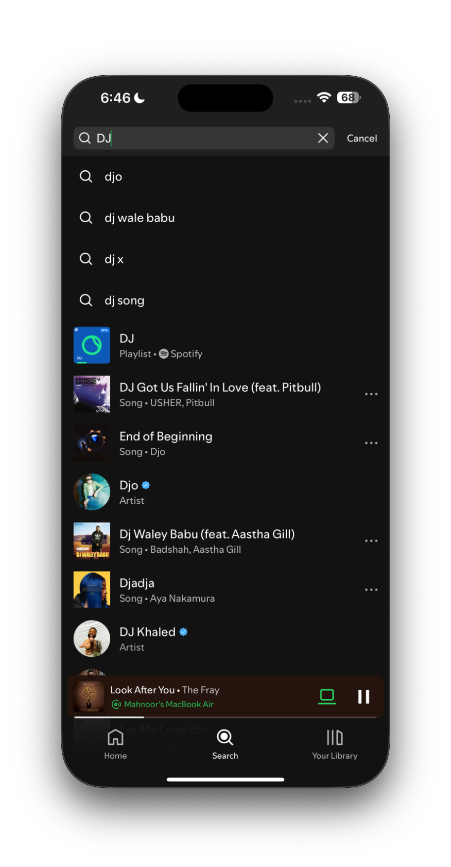 جستجوی برنامه DJ Spotify