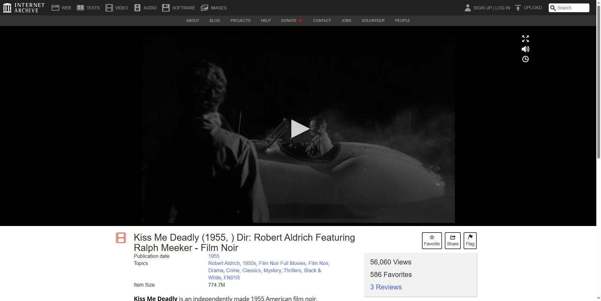 فیلم قدیمی بایگانی اینترنت Kiss Me Deadly 1955.