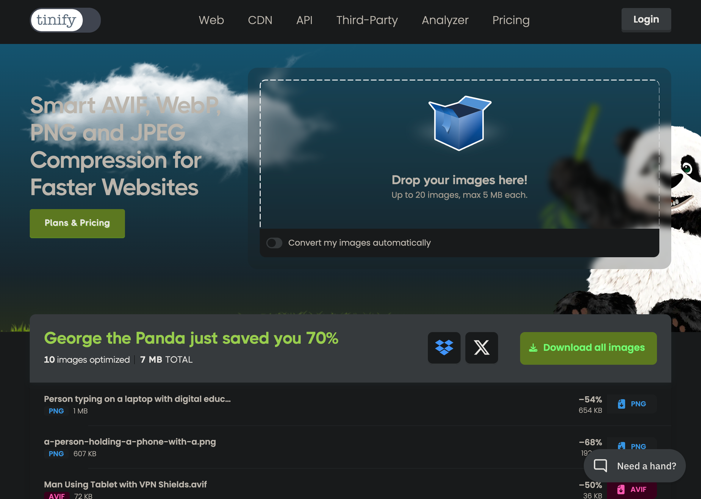 با استفاده از tinypng برای فشرده سازی چندین تصویر