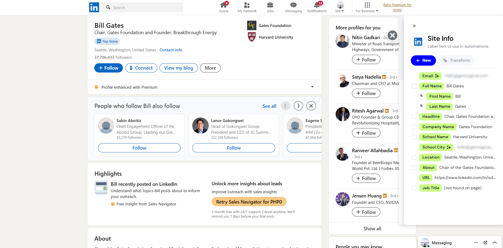 Scraping LinkedIn با جادویی