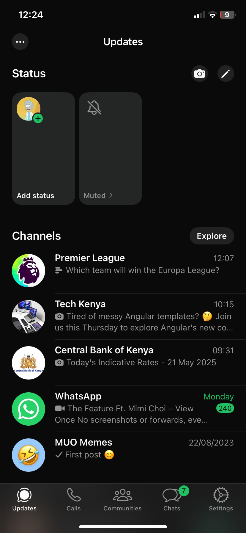 برگه به ​​روزرسانی WhatsApp در iOS