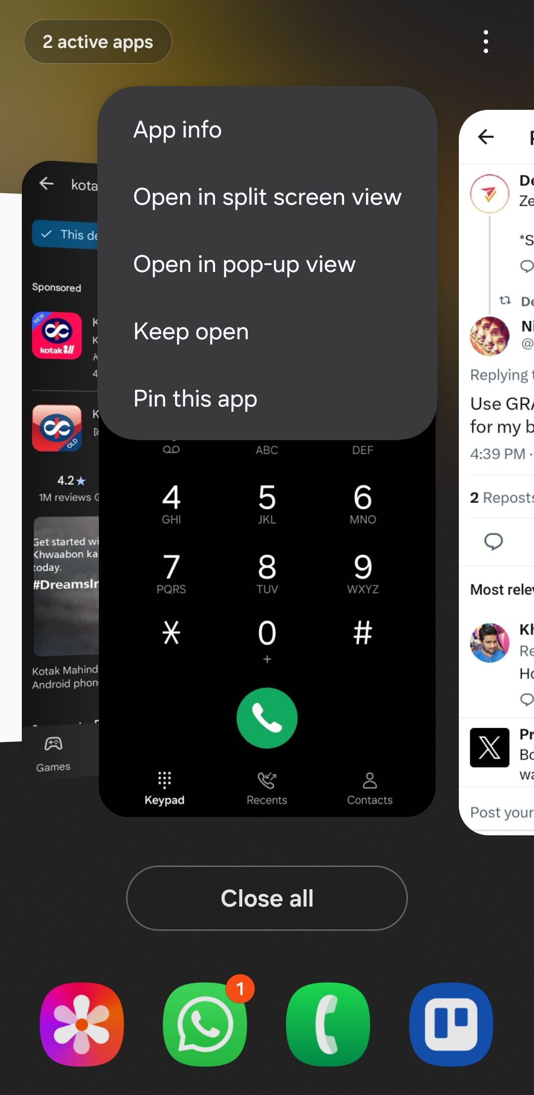 پین کردن برنامه در منوی برنامه های اخیر در تلفن Android