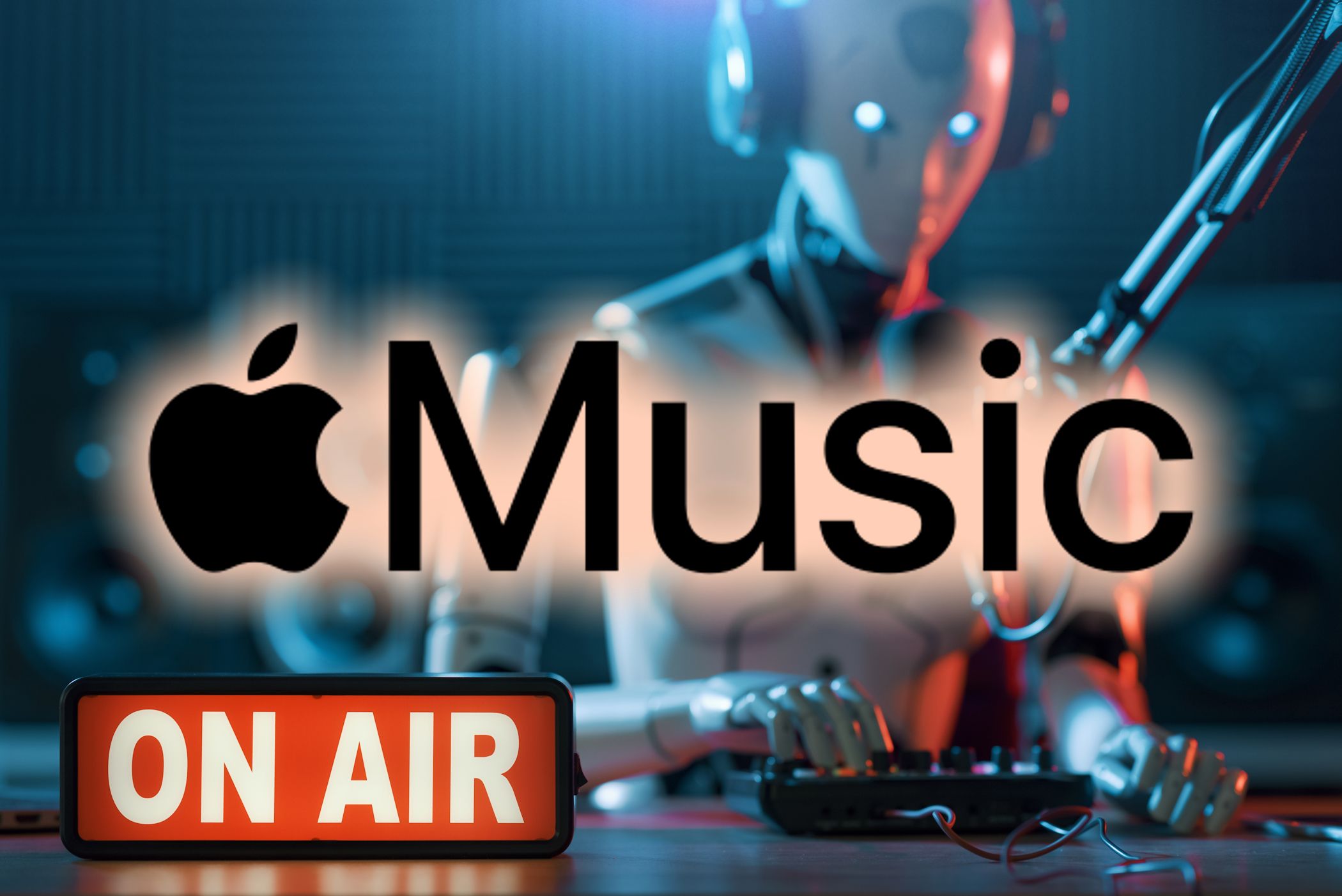 آرم موسیقی اپل با DJ Robot در پس زمینه