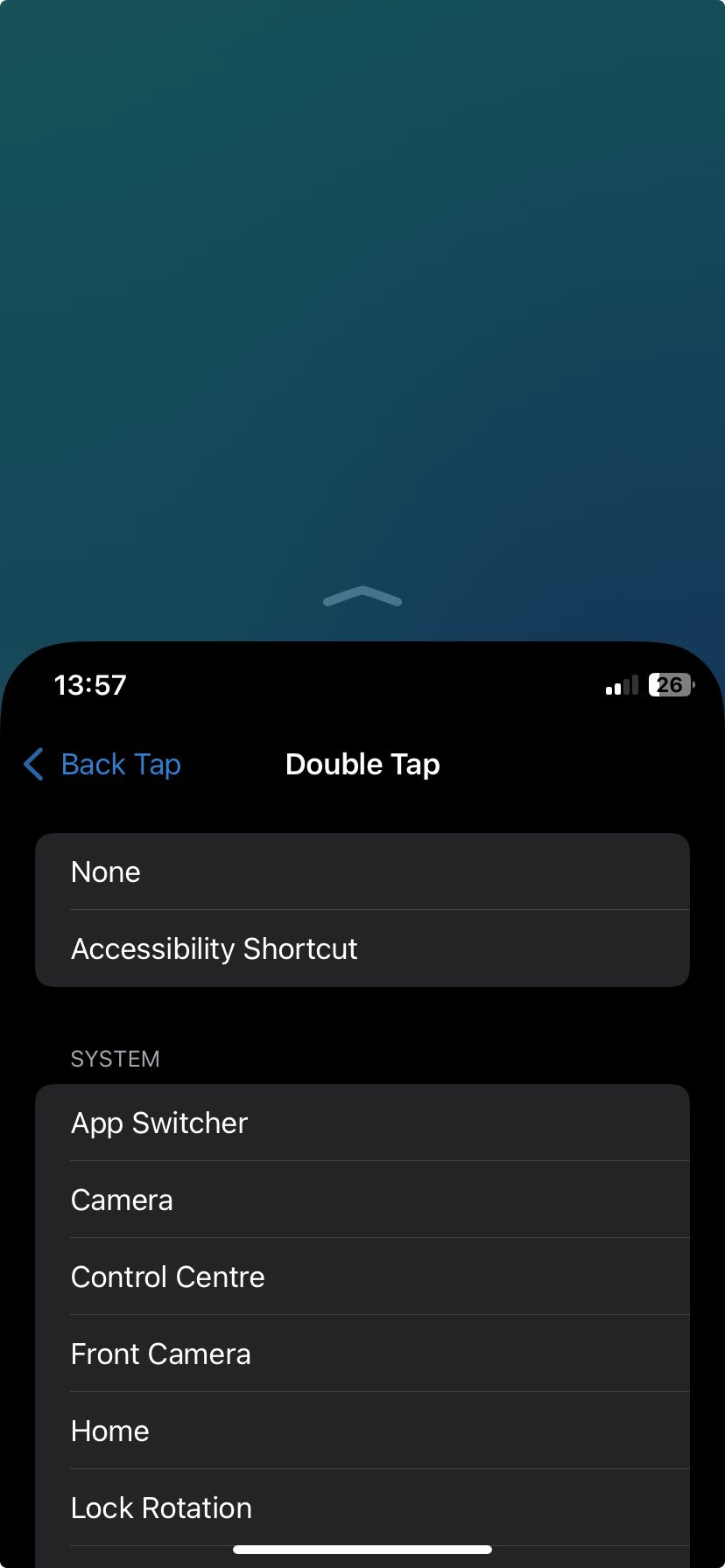 Backtap تنظیم شده است
