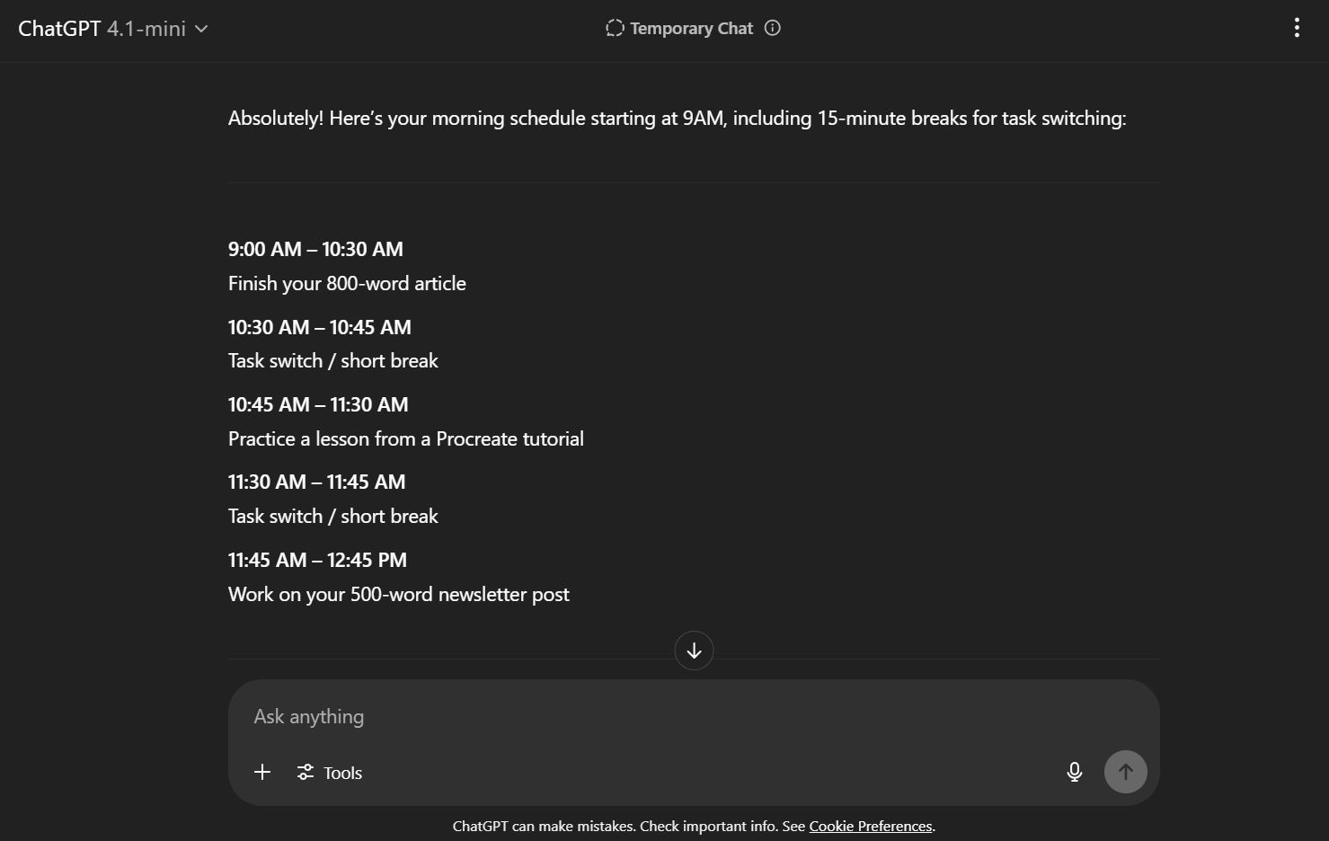 chatgpt به عنوان دستیار برنامه ریزی