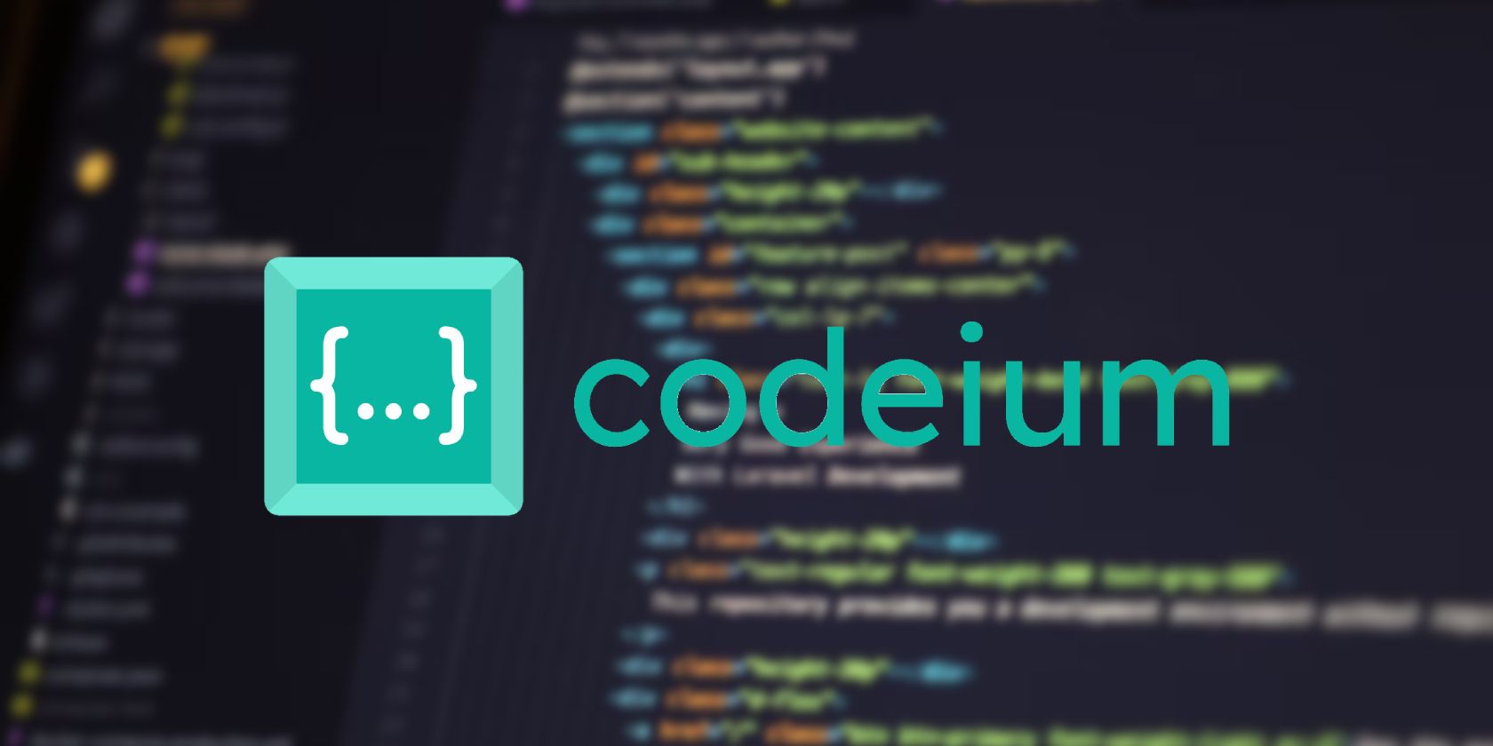 آرم Codeium در پس زمینه vscode