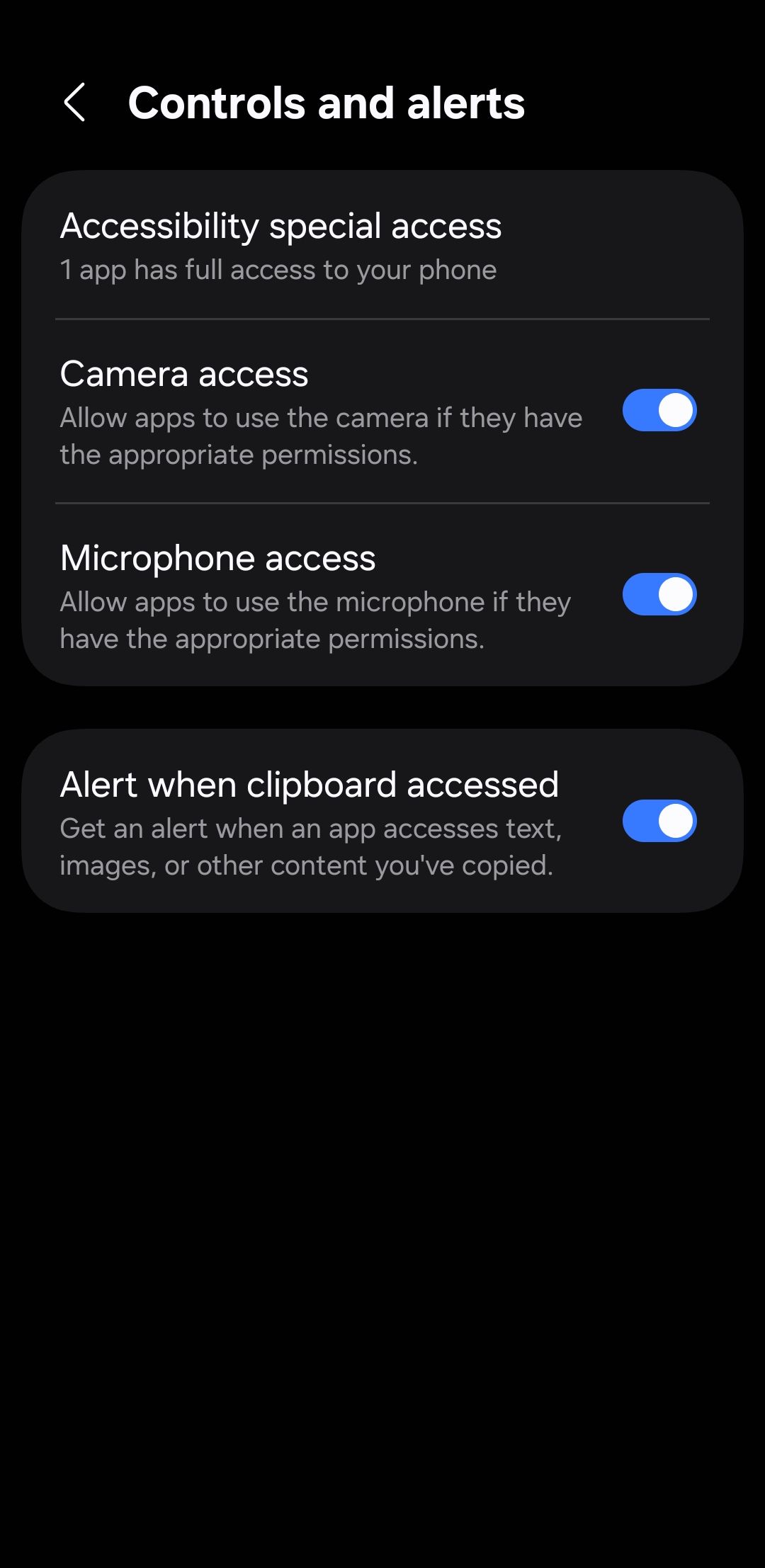 منوی کنترل و هشدار را در Android