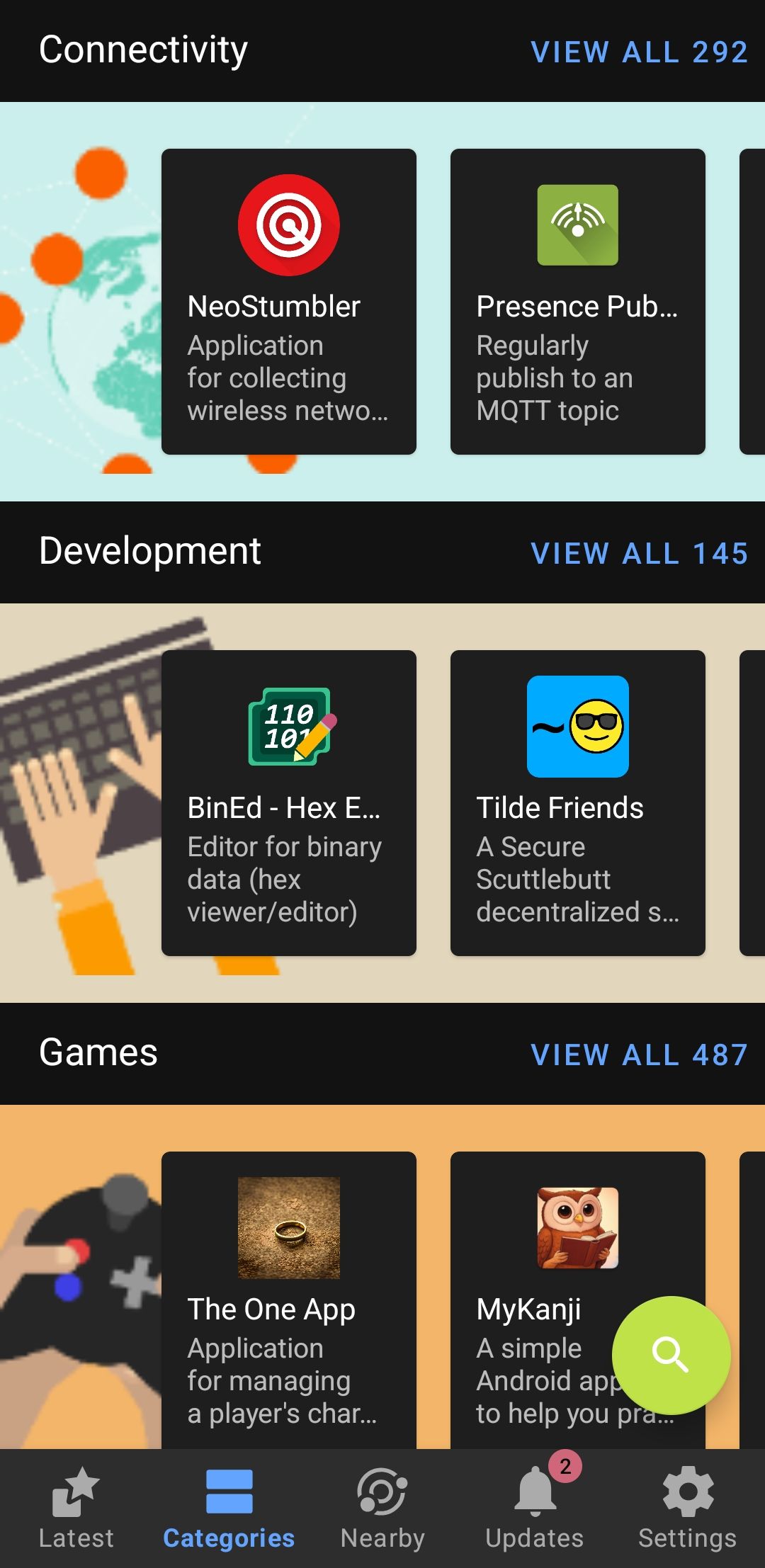 برنامه F-Droid در تلفن Android