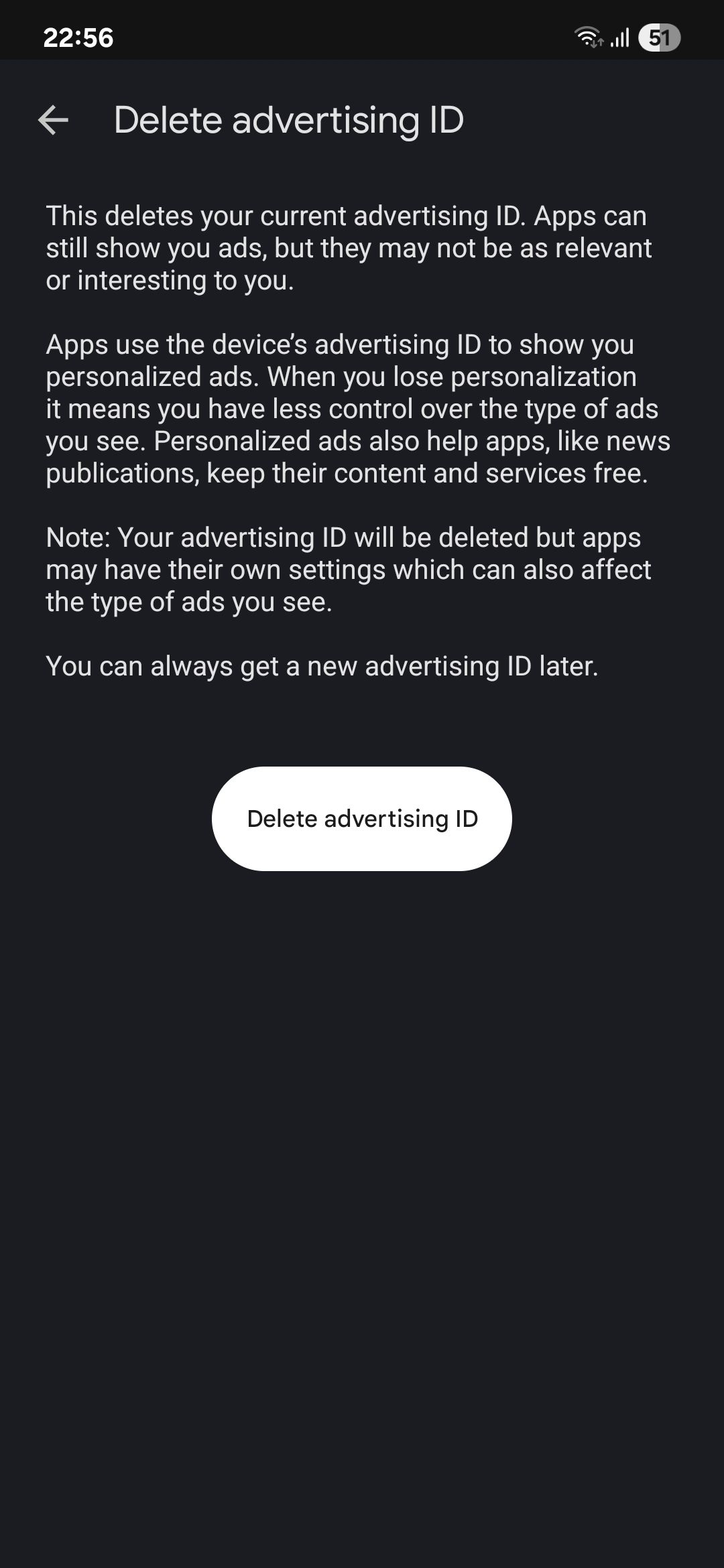 منوی شناسه تبلیغات Google را حذف کنید