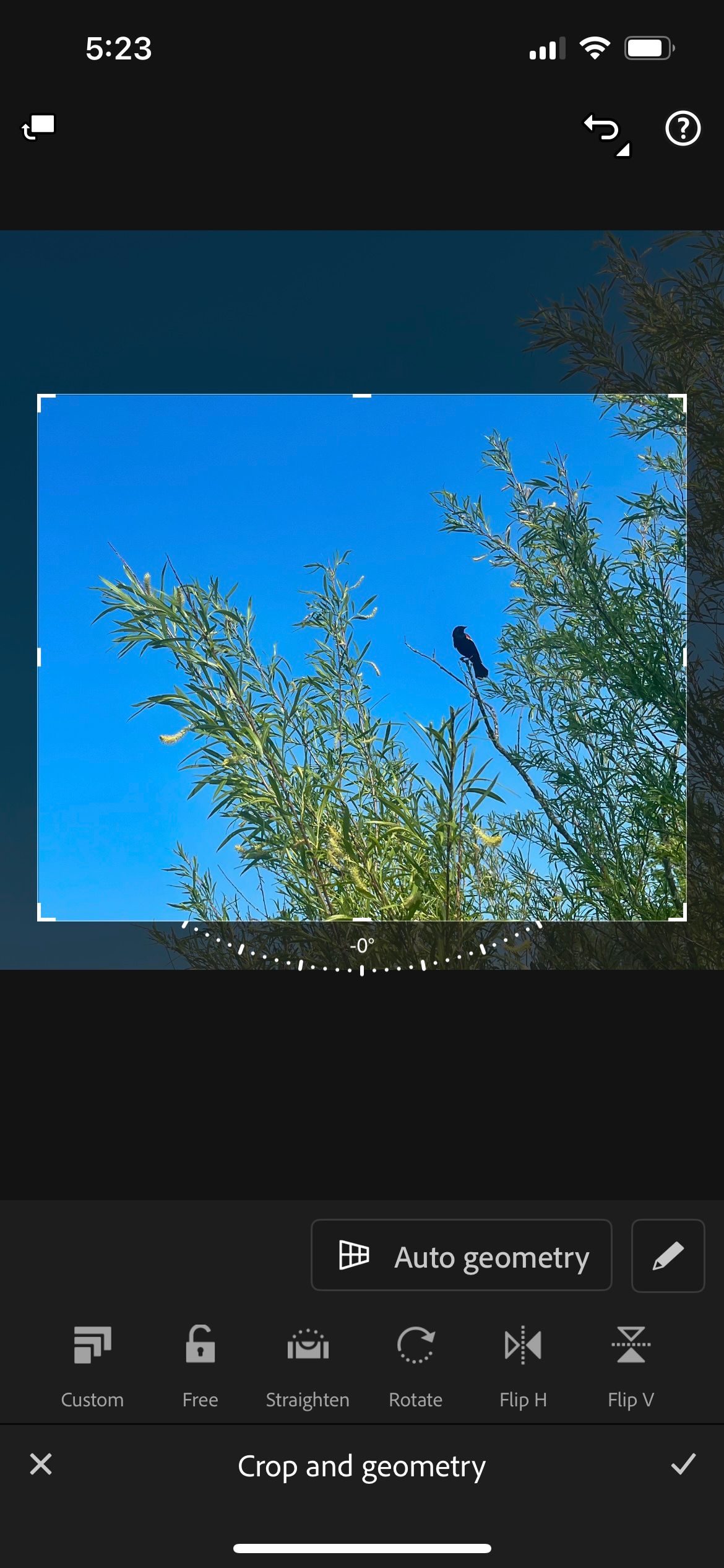 برنامه Lightroom که ابزار محصول را نشان می دهد