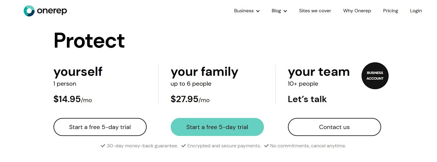 قیمت گذاری برنامه های OneRep