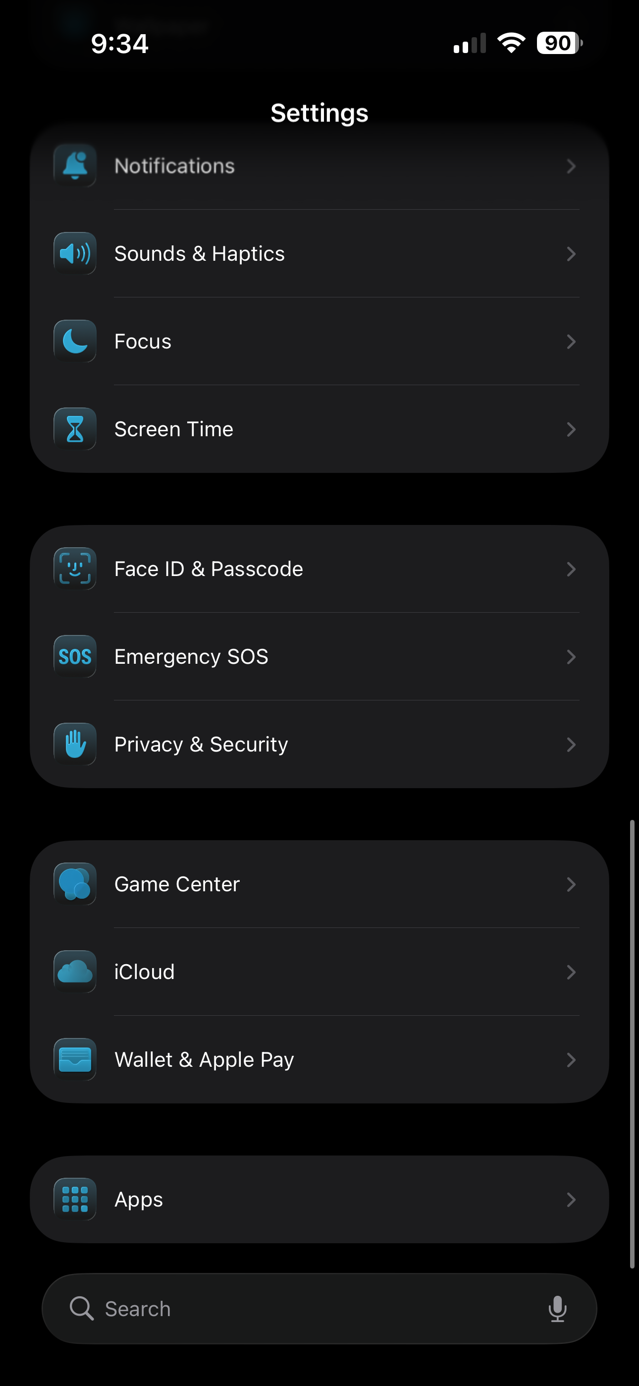 تنظیمات صفحه ios 26