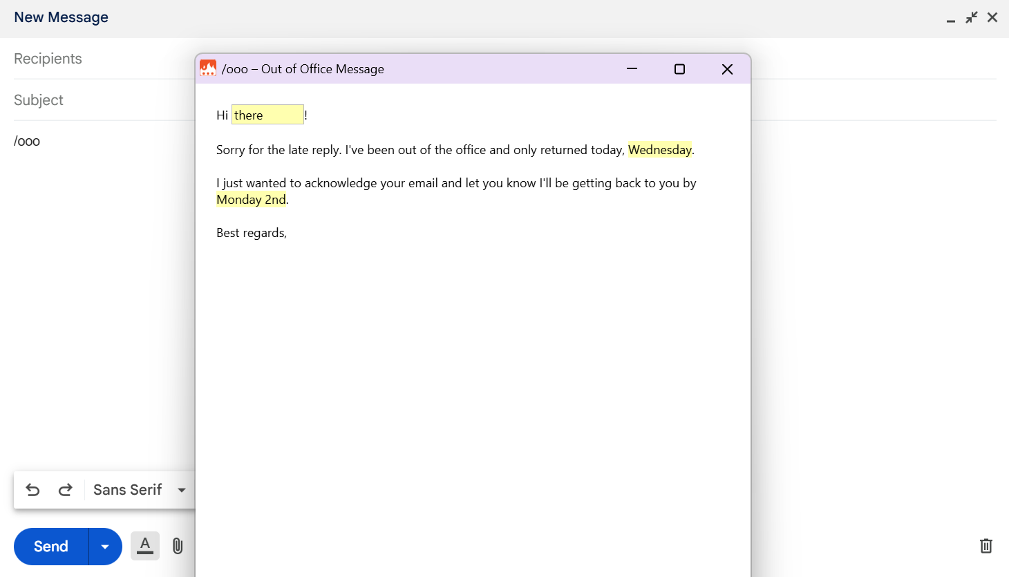 متن را از دفتر در Gmail پاسخ دهید
