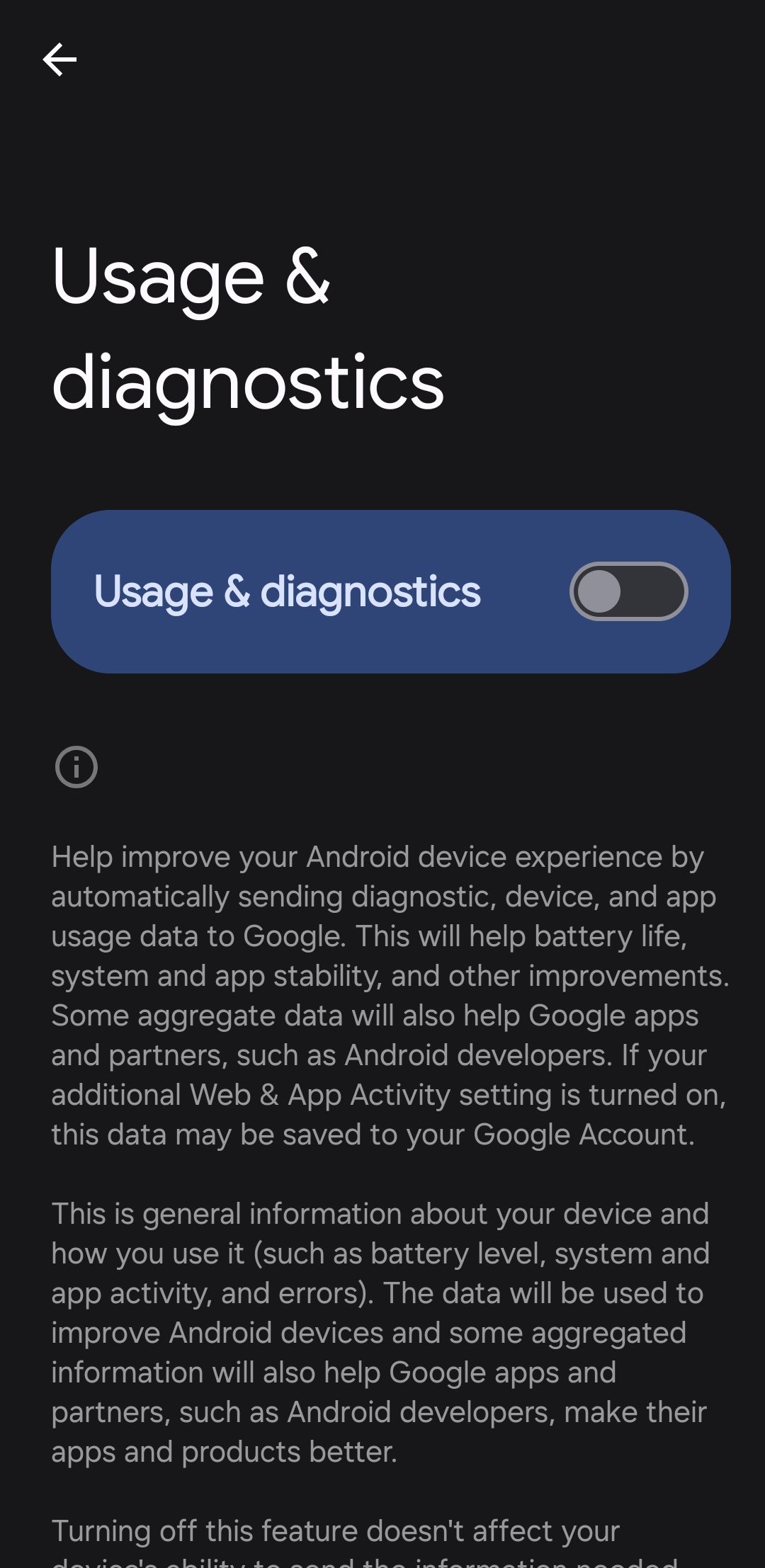 منوی استفاده و تشخیص در تلفن Android