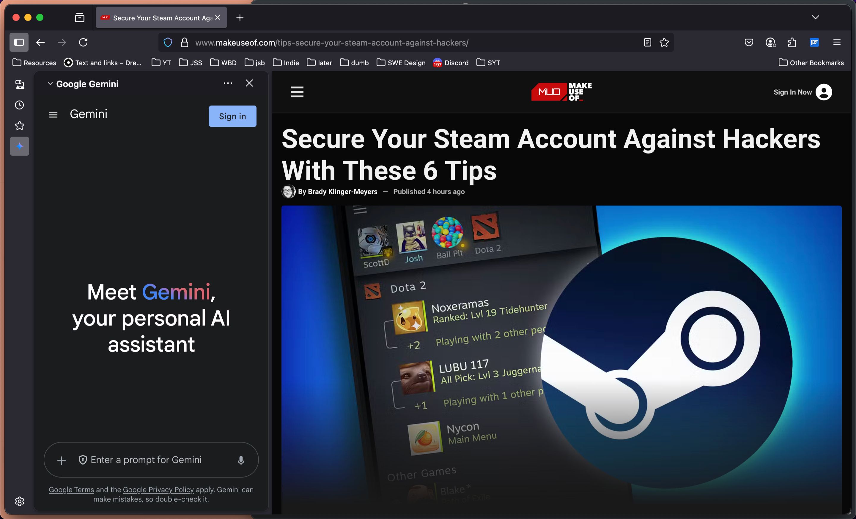 مشاهده مقاله در مرورگر Firefox با نوار کناری هوش مصنوعی با Google Gemini