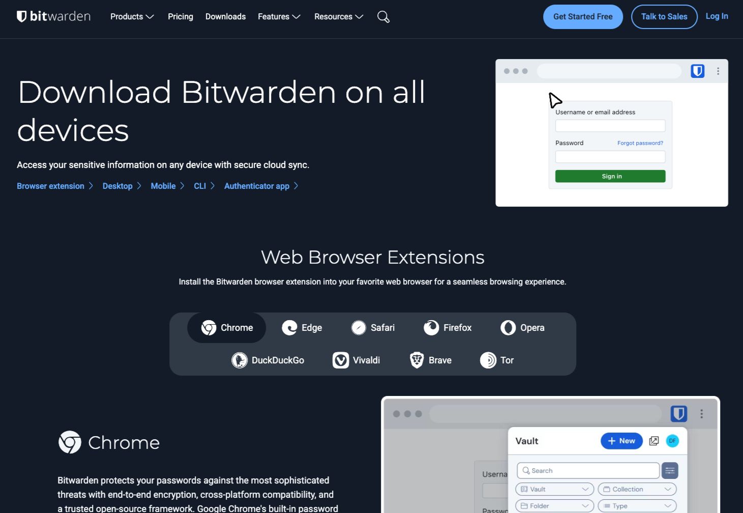 مدیر رمز عبور Bitwarden پشتیبانی متقابل پلتفرم