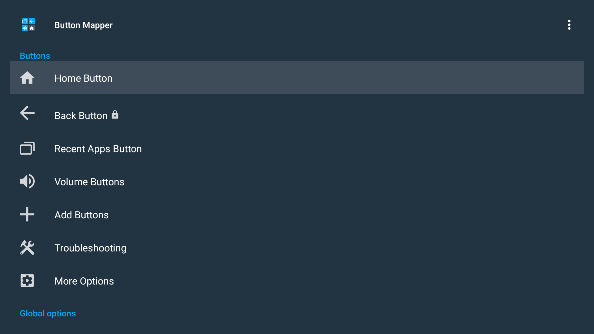 دکمه صفحه اصلی Mapper در تلویزیون