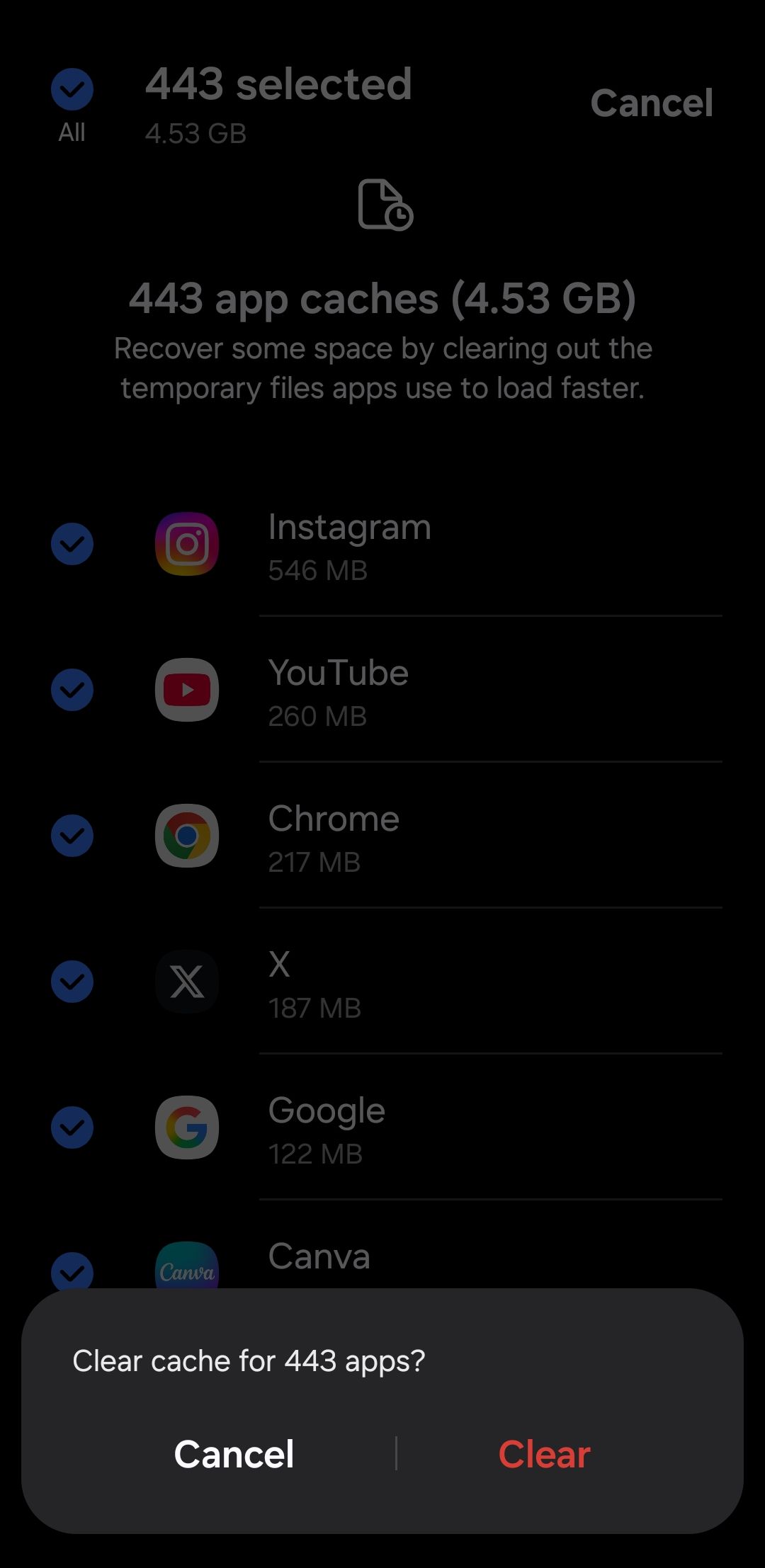تمام حافظه نهان برنامه را در تلفن سامسونگ پاک کنید