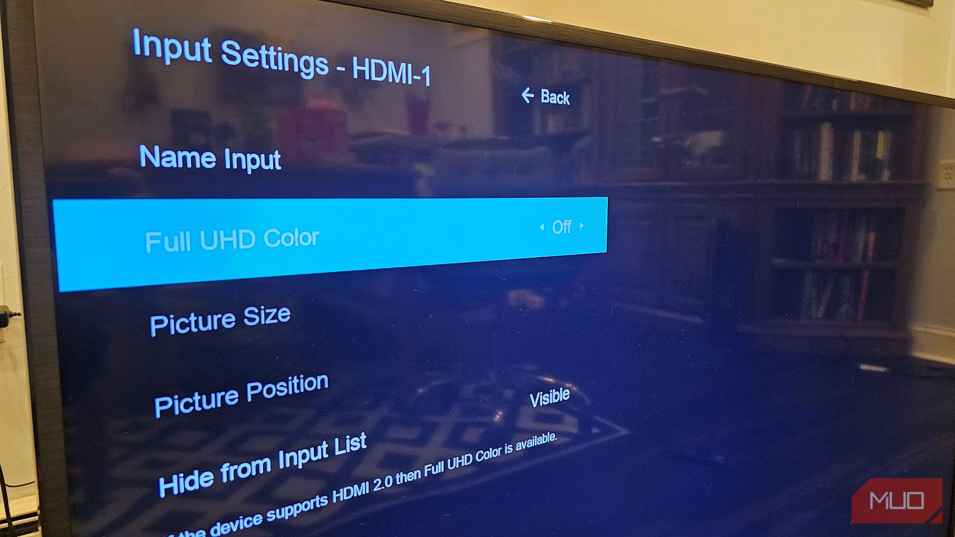 فعال کردن HDR رنگ UHD کامل در تنظیمات ورودی یک تلویزیون هوشمند Vizio
