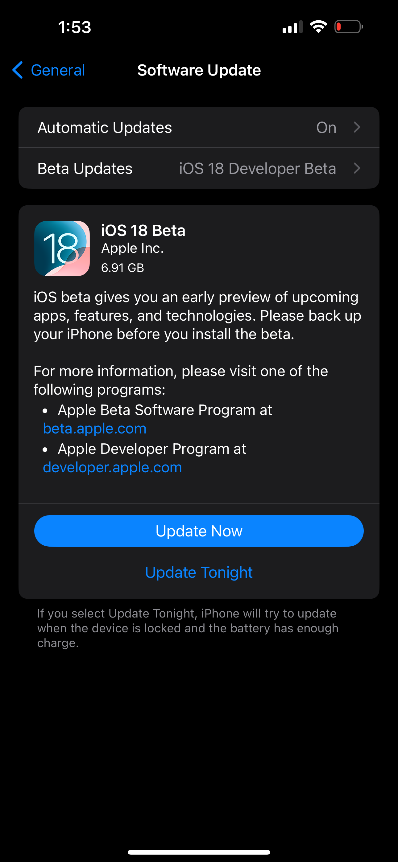 بروزرسانی بتا iOS 18 در آیفون ظاهر می شود