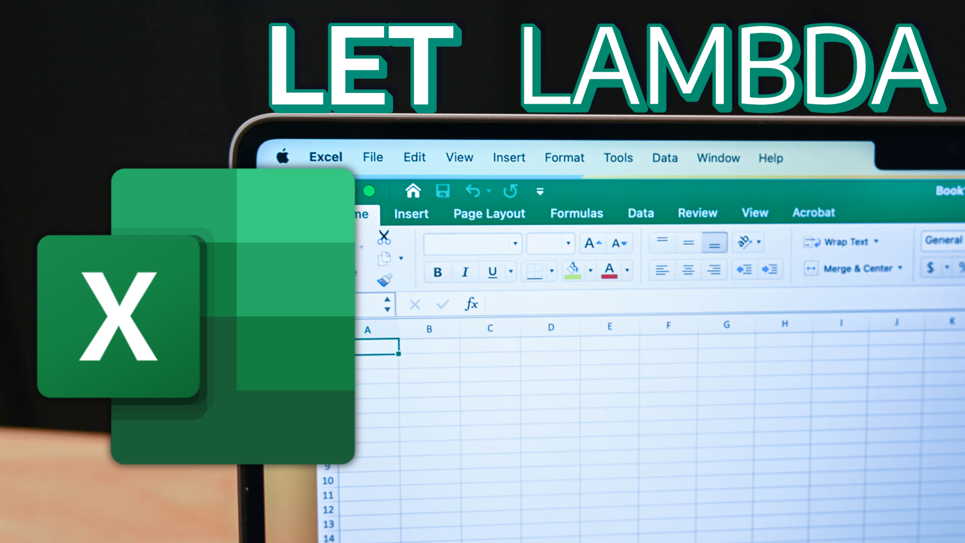Excel روی یک مک با Let ، Lambda و Logo Microsoft Excel روی ورق باز کنید