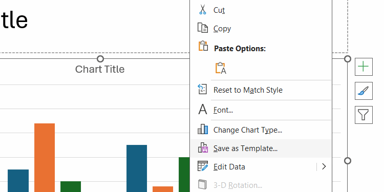 گزینه "ذخیره به عنوان الگو" در پاورپوینت.
