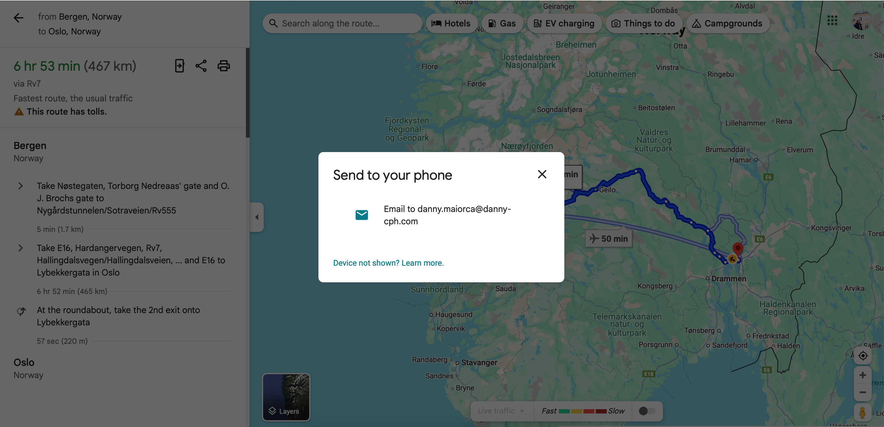 ویژگی ارسال به تلفن در Google Maps
