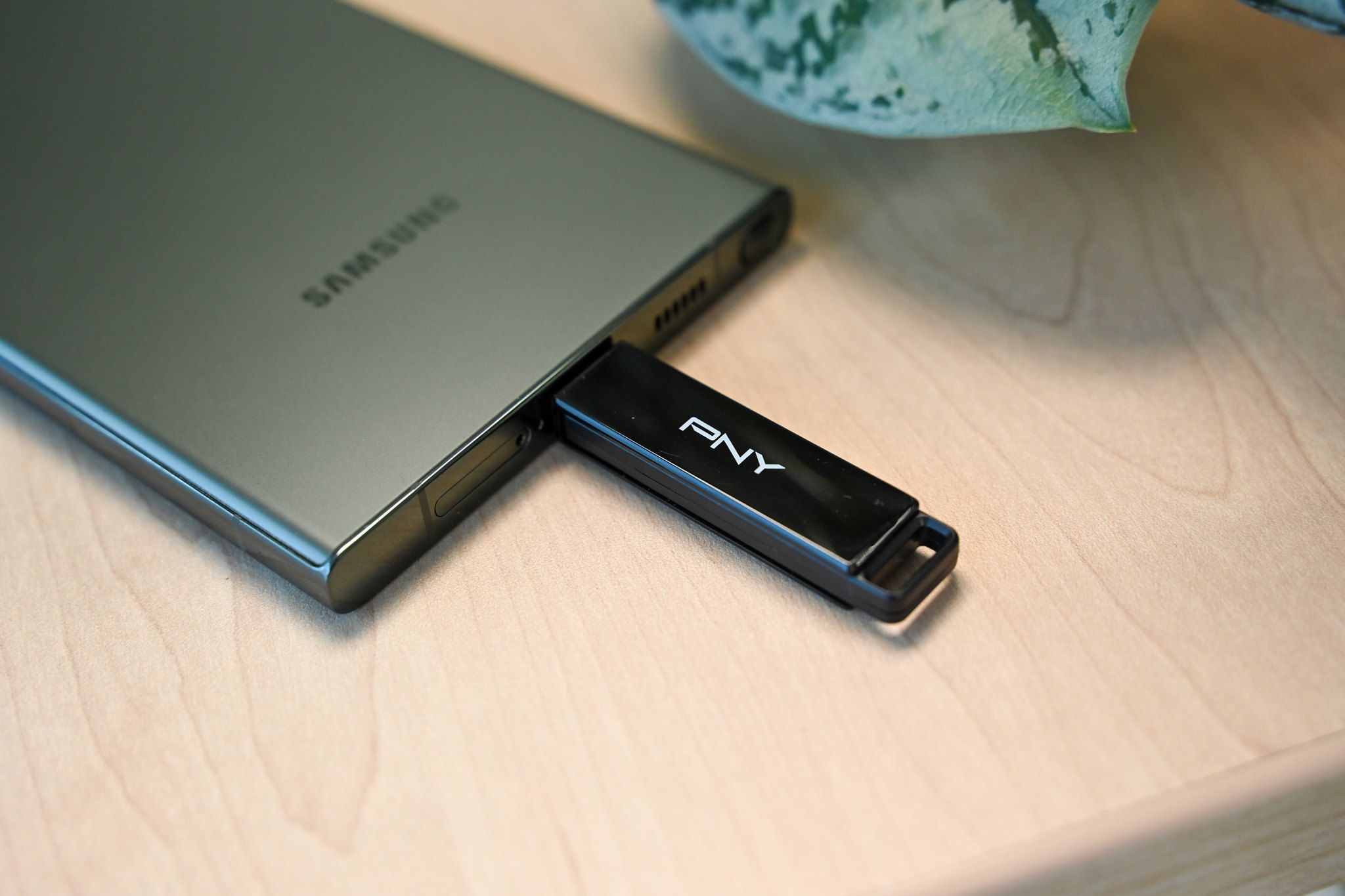 درایو فلش PNY Elite X Type C به یک تلفن سامسونگ -2.jpg وصل شده است