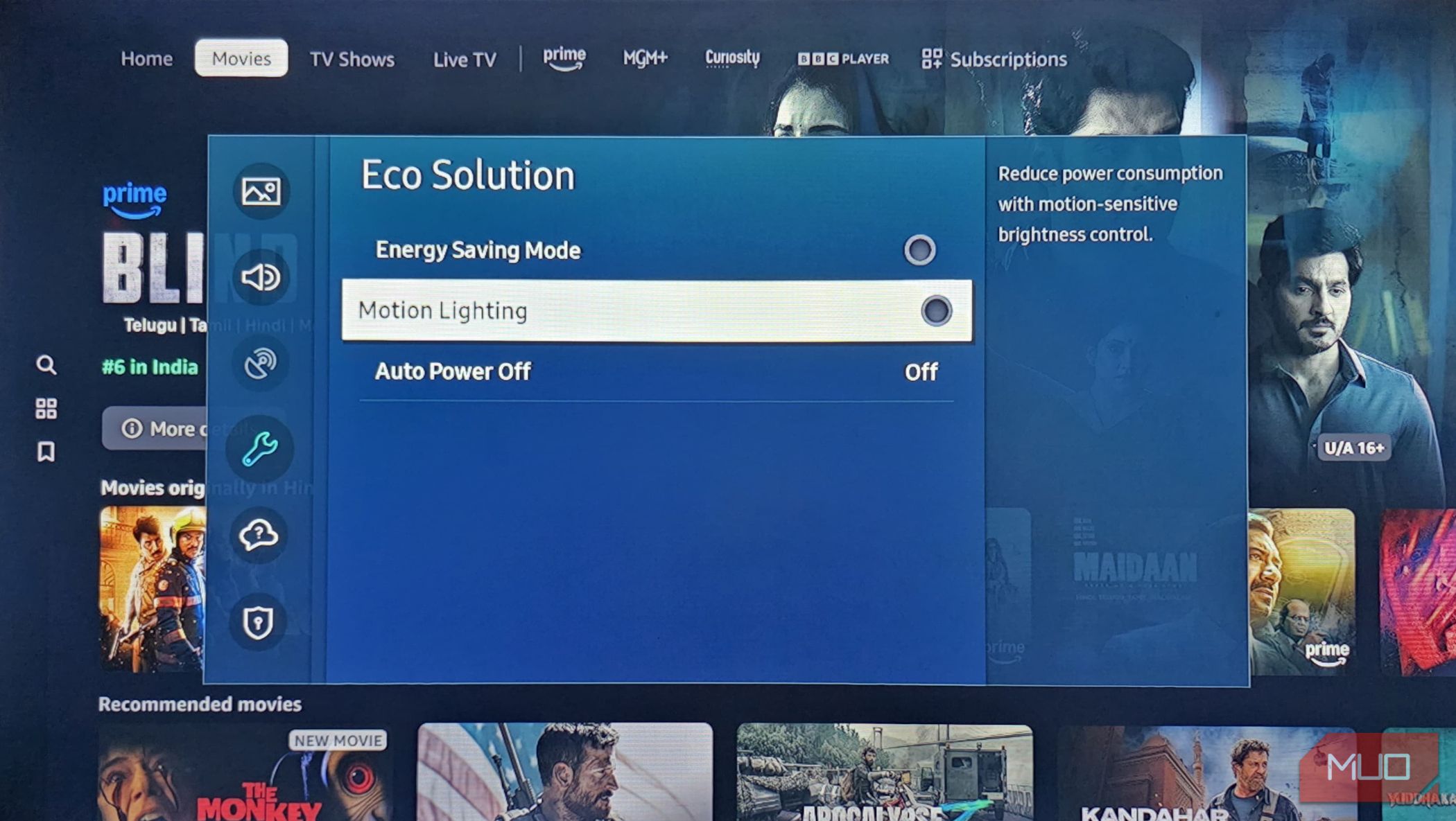 Tweaking Solution Eco در تنظیمات تلویزیون سامسونگ
