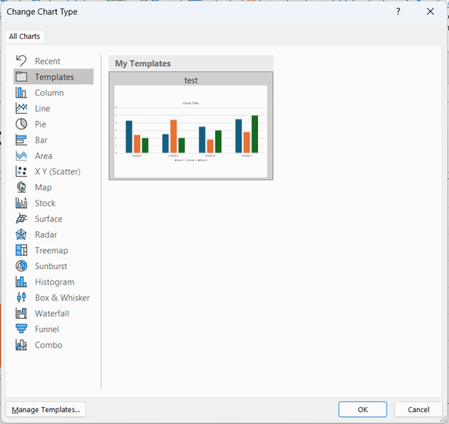 با استفاده از یک الگوی نمودار در پاورپوینت.