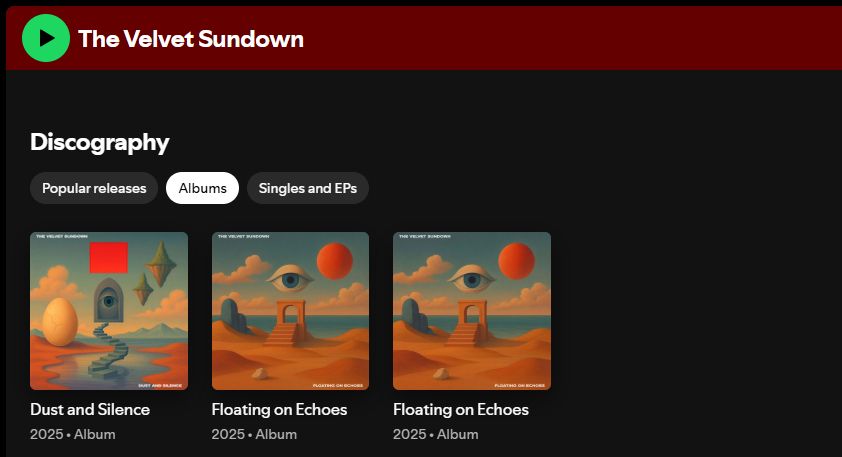 دیسکوگرافی مخملی Sundown در Spotify
