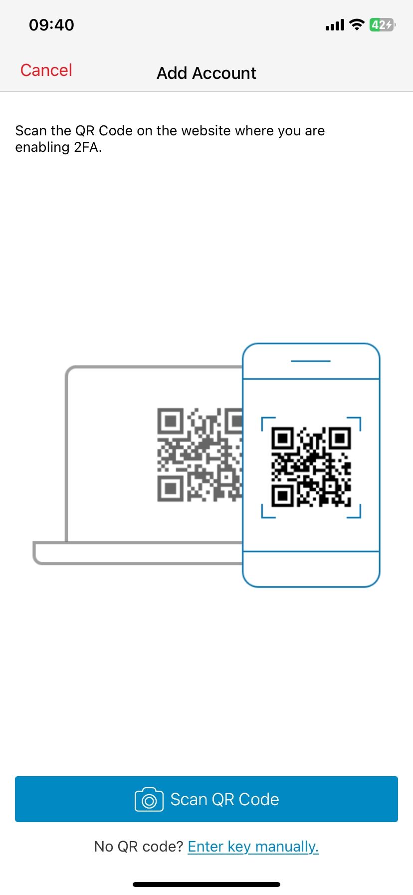 اضافه کردن یک حساب جدید در Authy