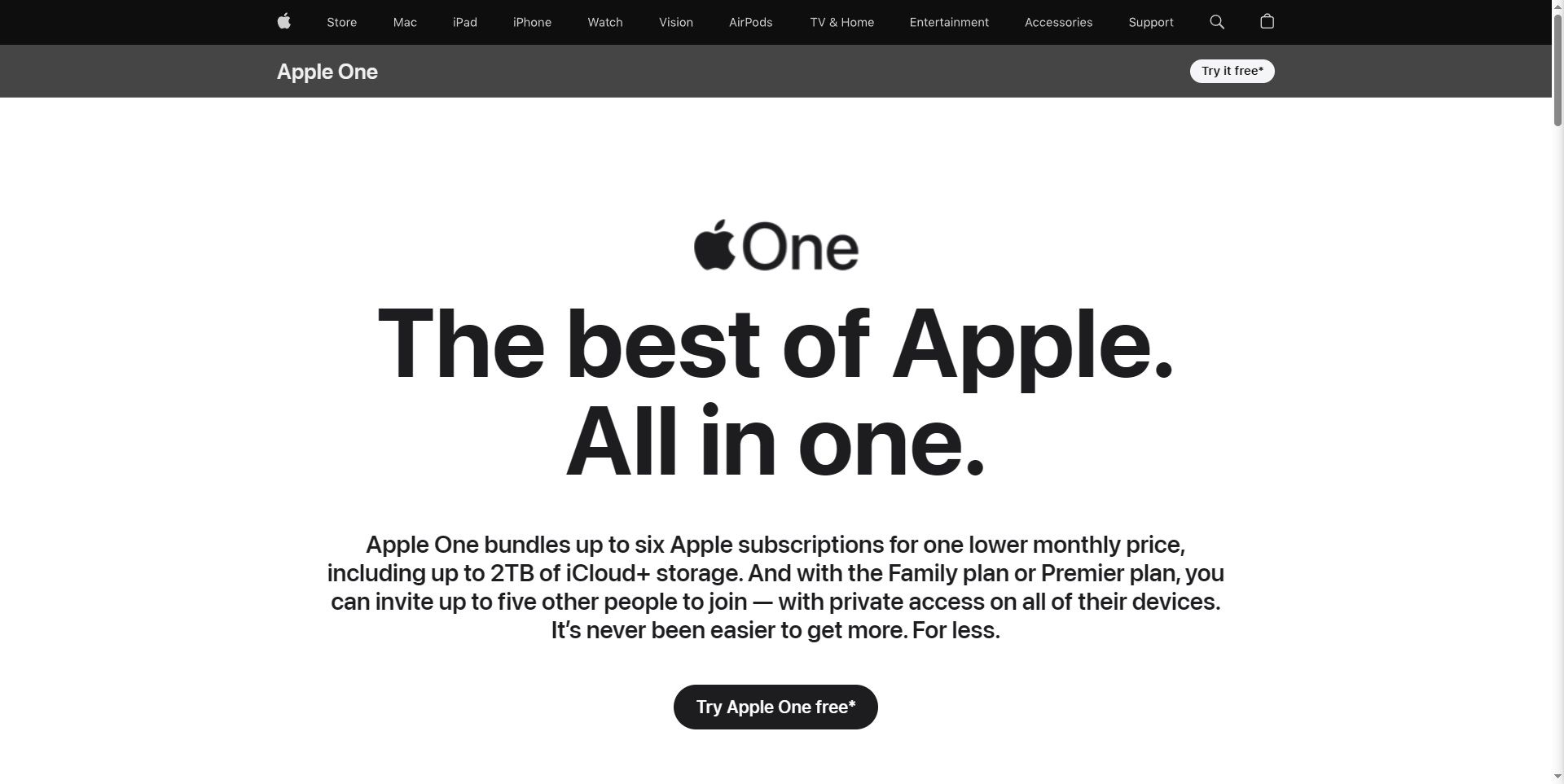 صفحه اصلی Apple One ژوئیه 2025.