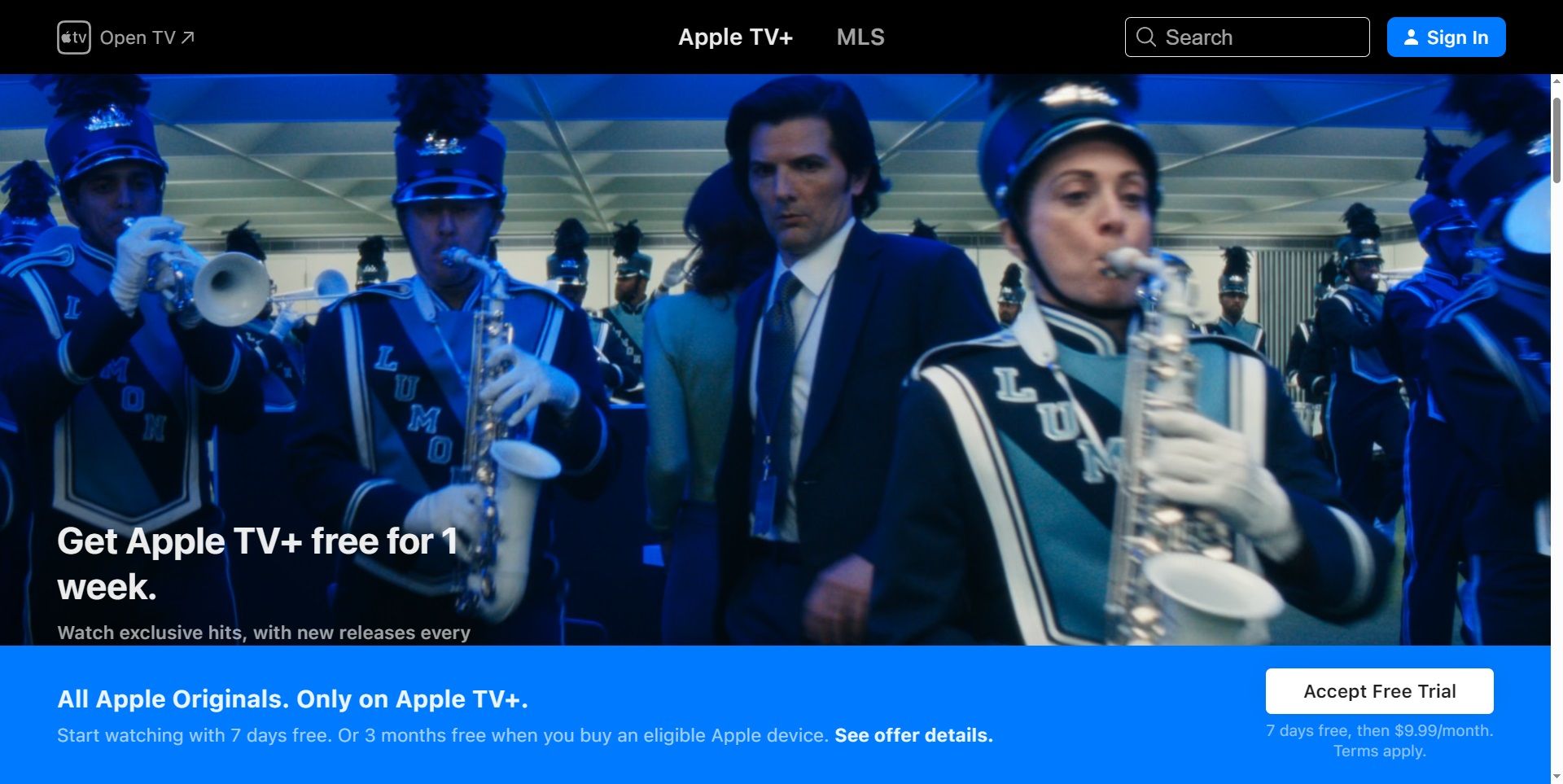 Apple TV Plus صفحه اصلی ژوئیه 2025.