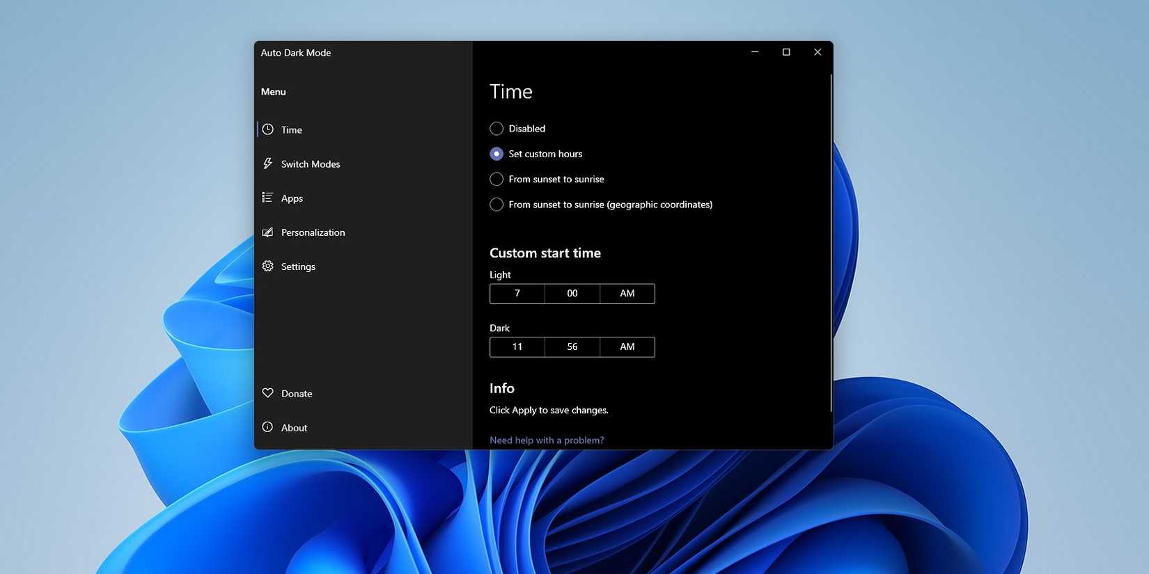 نرم افزار Auto Dark Mode