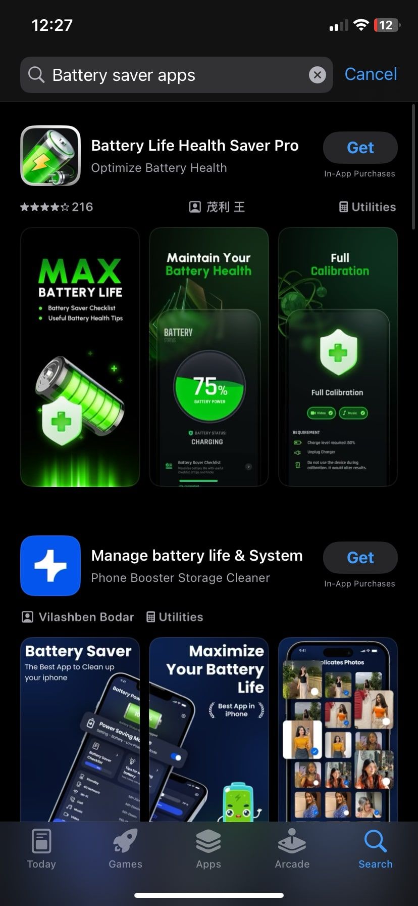برنامه های محافظ باتری در AppStore