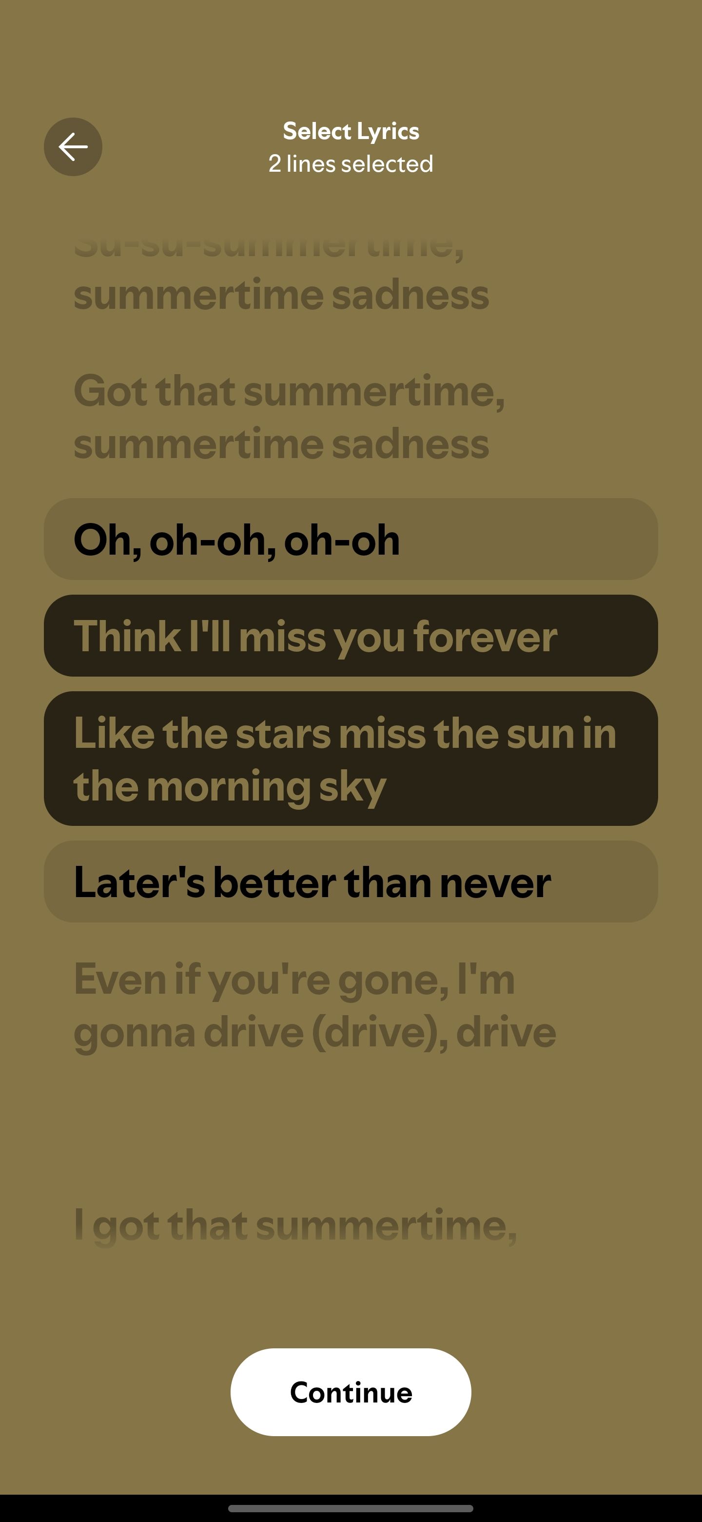 انتخاب اشعار از Spotify