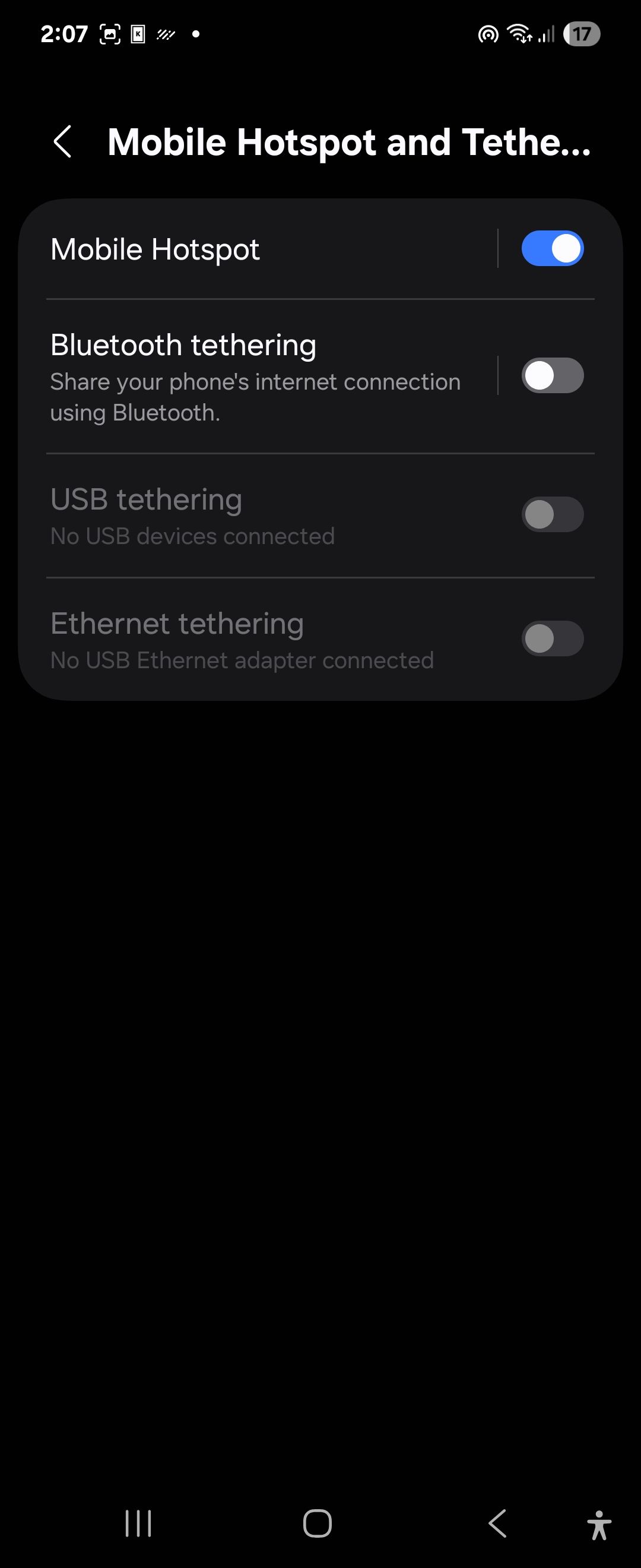 تنظیمات اتصال در یک UI 7