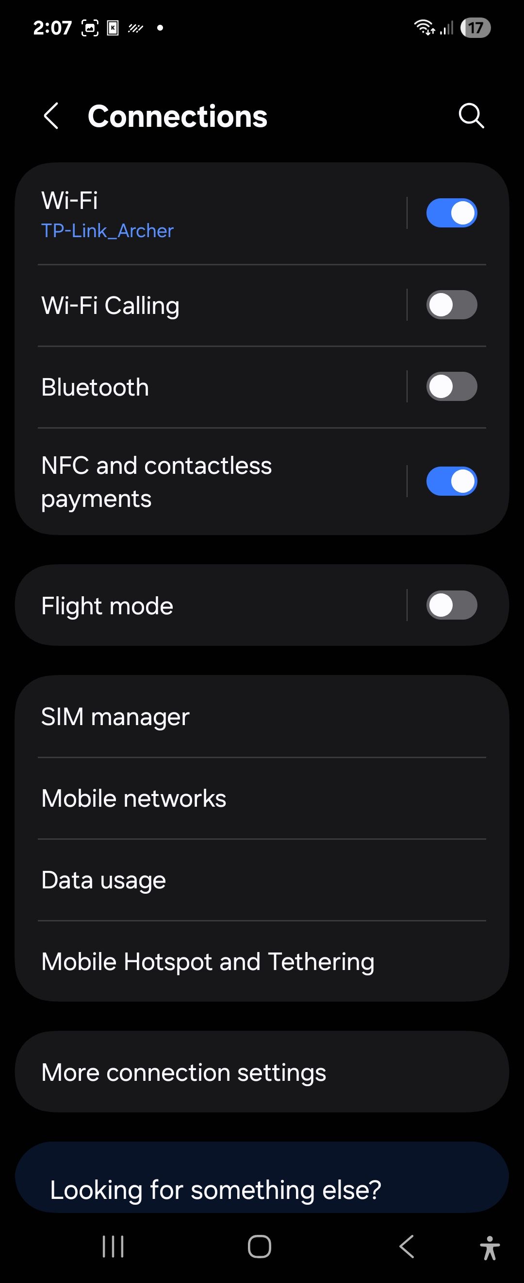 تنظیمات اتصال در یک UI 7