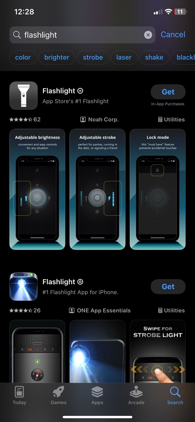 برنامه های چراغ قوه در AppStore