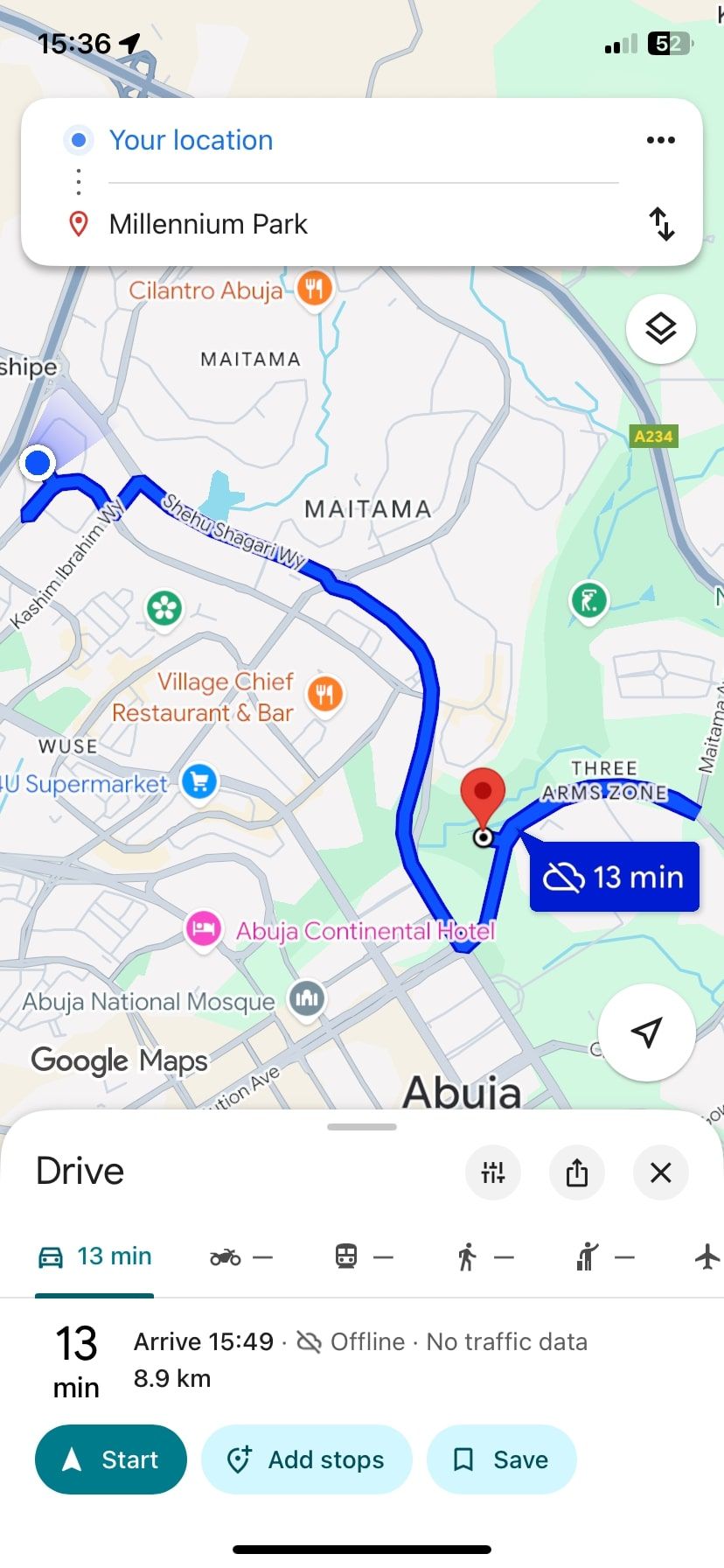 Google Navigation Offline Maps