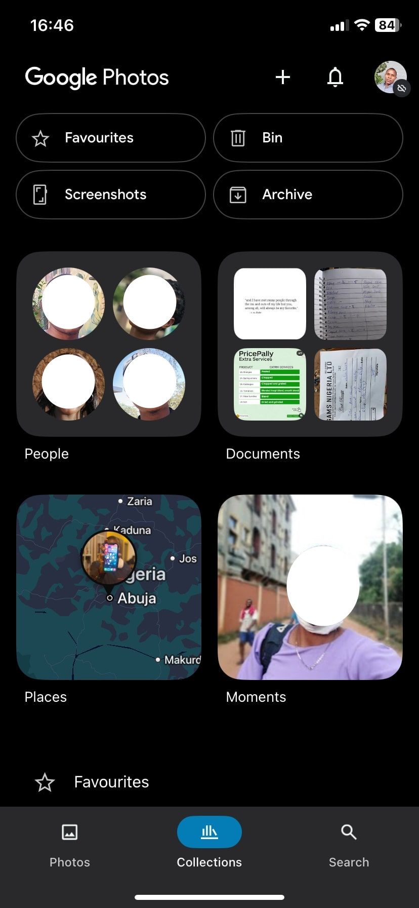 صفحه جستجوی عکس Google Photos