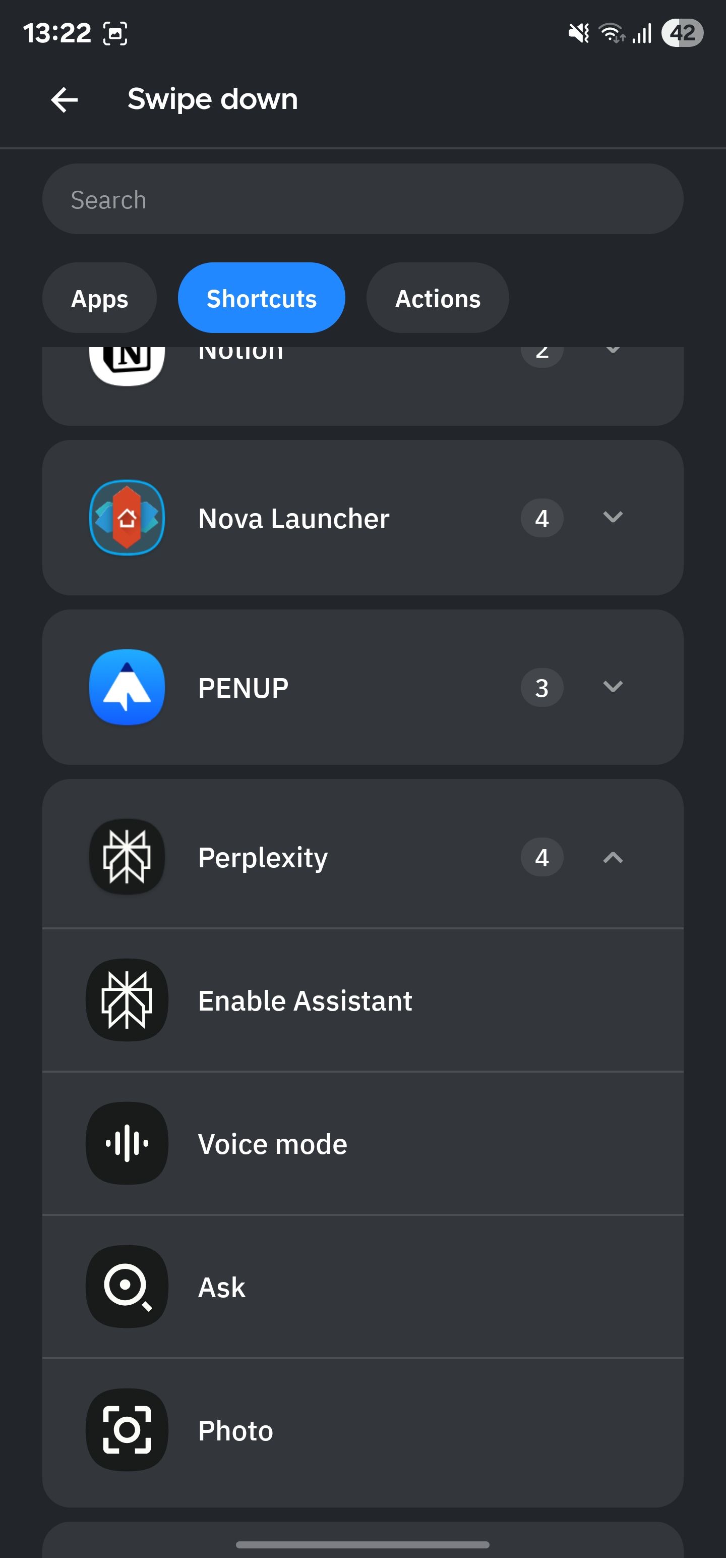 یک عمل را به ژست کشویی در Launcher Smart اختصاص دهید.