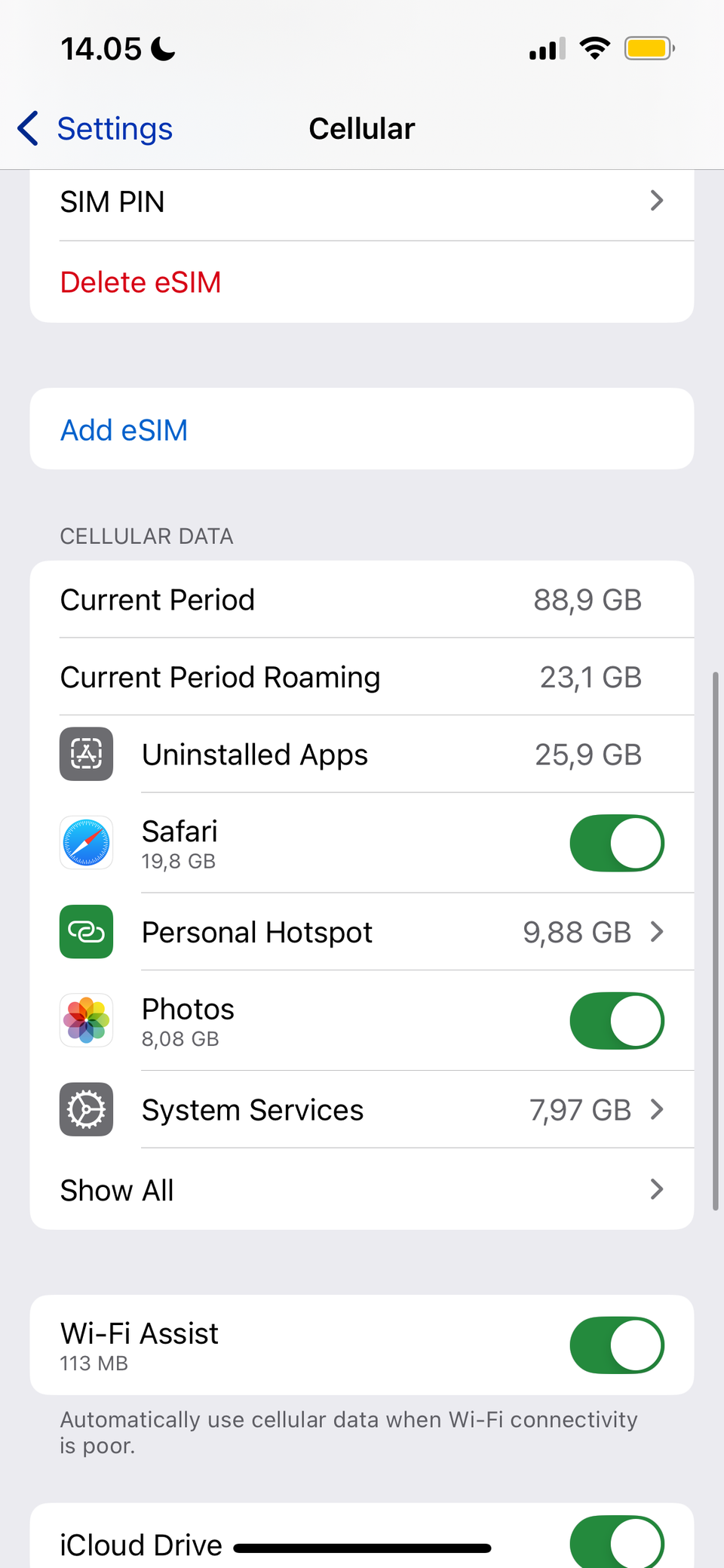 به تنظیمات> Cellular در آیفون خود بروید’ src=’https://static1.makeuseofimages.com/wordpress/wp-content/uploads/2025/06/img_8685.PNG?q=49&fit=crop&w=480&dpr=2′ width=’229’><img alt=