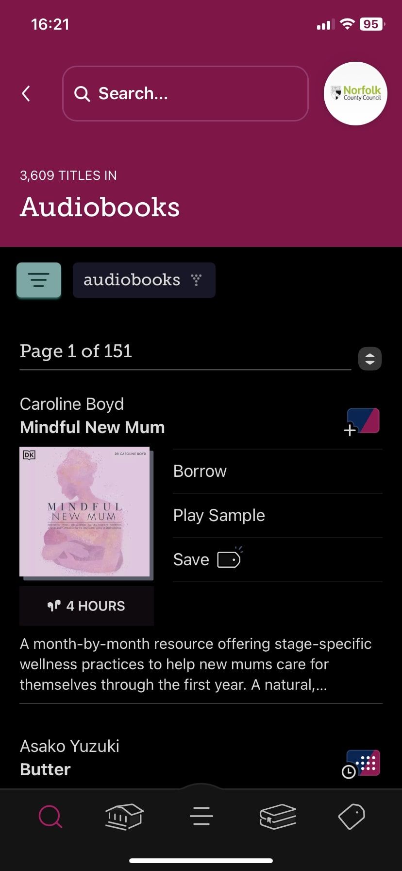 صفحه کتابهای صوتی libby