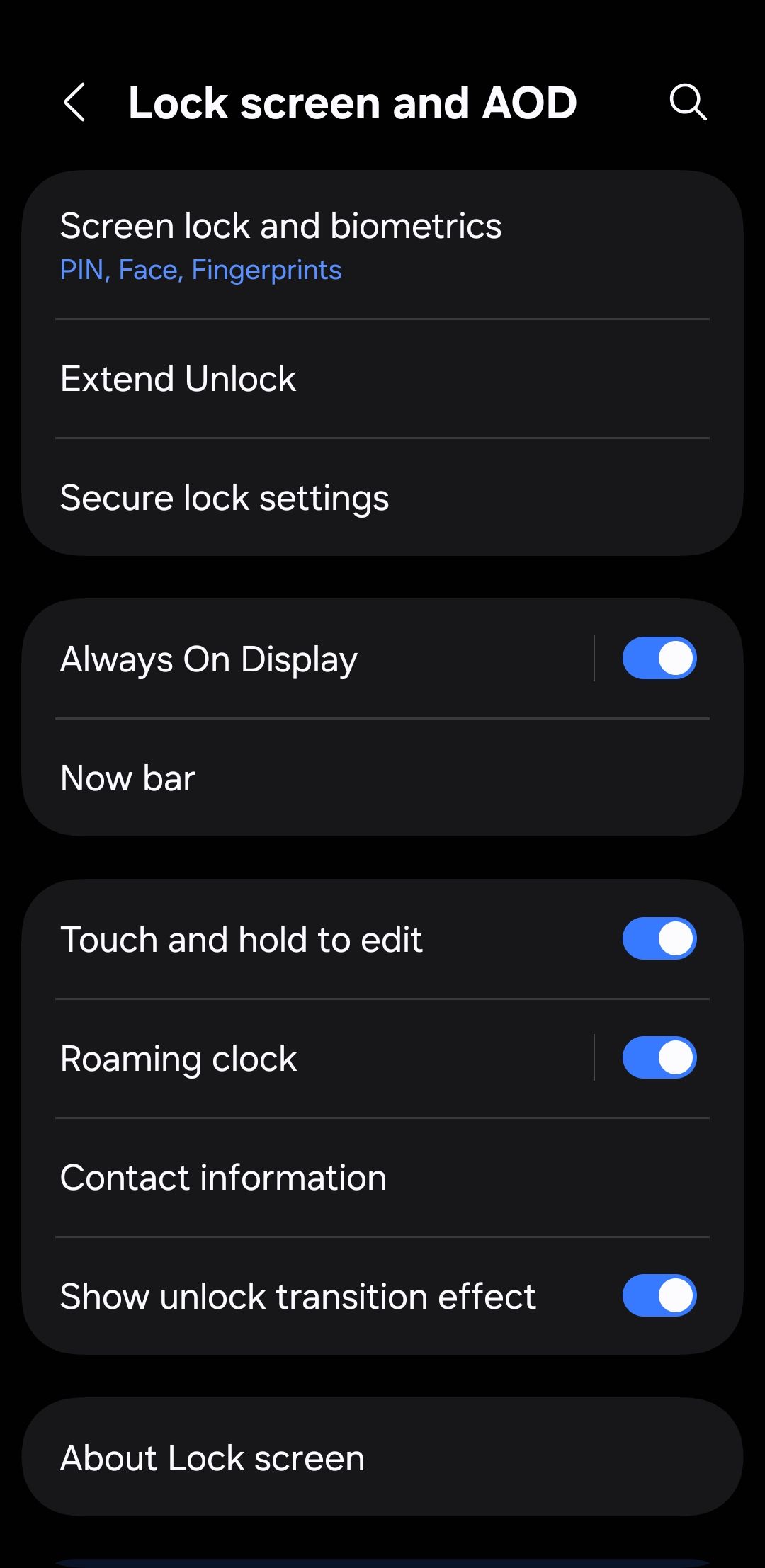 صفحه قفل و تنظیمات AOD در Android