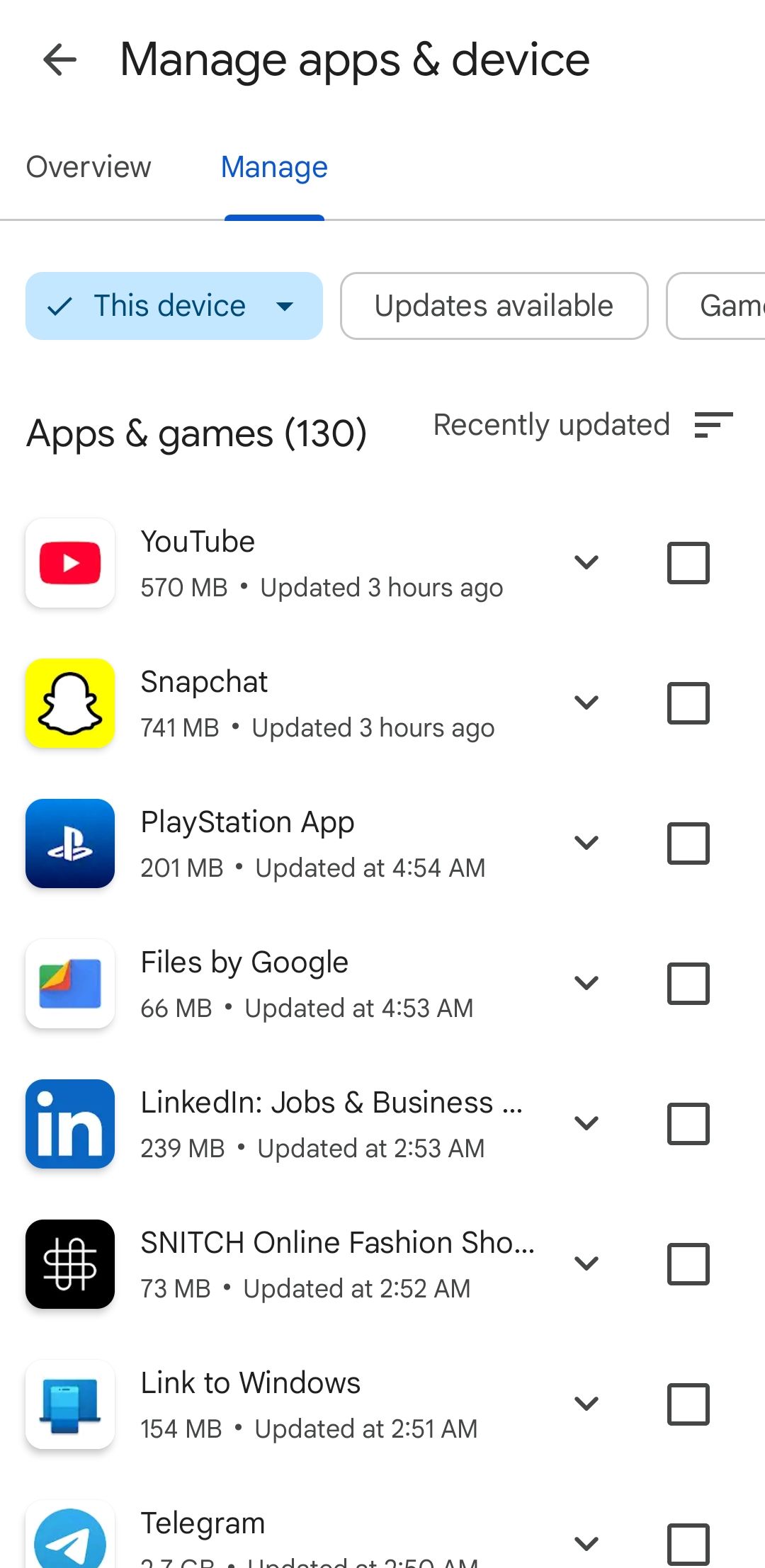 مدیریت برگه در فروشگاه Play برای Android