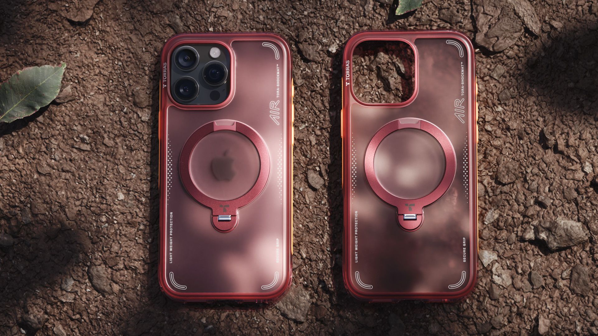 OSTAND Q3 AIR Case برای آیفون 16 Pro Max به رنگ قرمز.